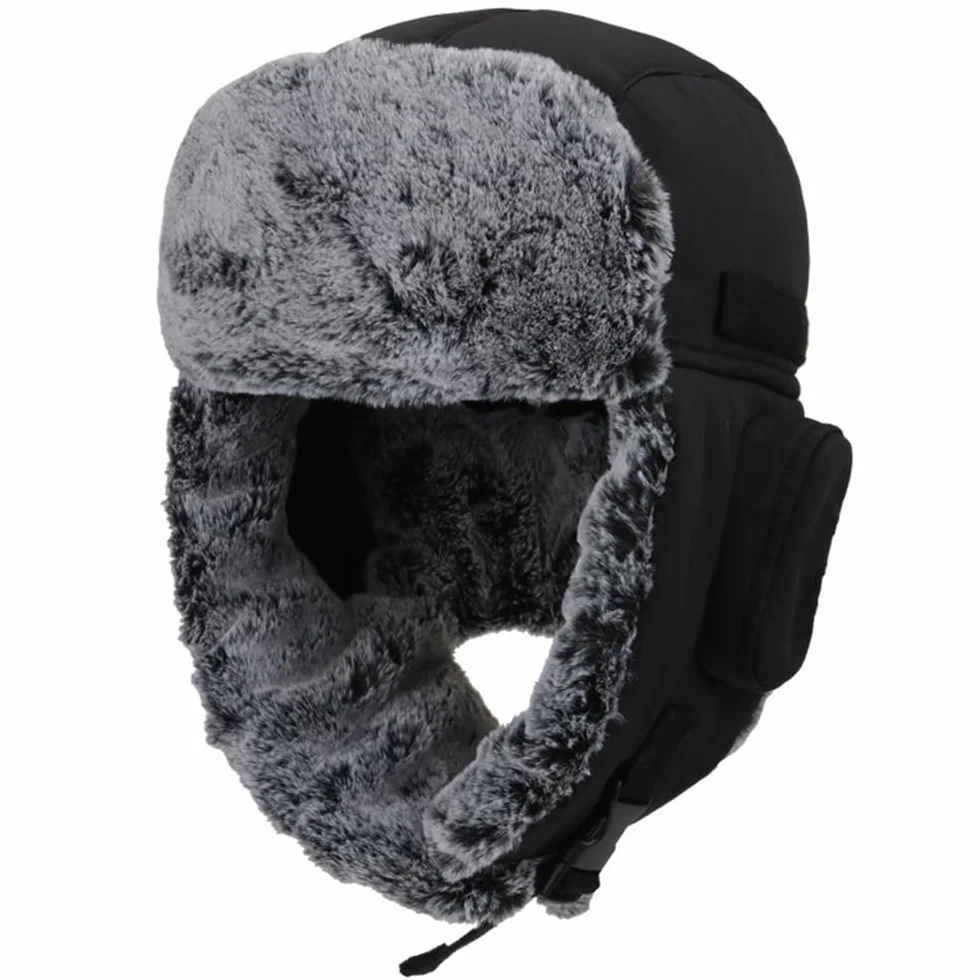 Bombardero Sombrero Mujere Hombre Gorra Ushanka Ruso Orejas Trampero Trappert Cálido Frío Máscara Prueba De Viento Gorro Bomber Hunter Winter Cap