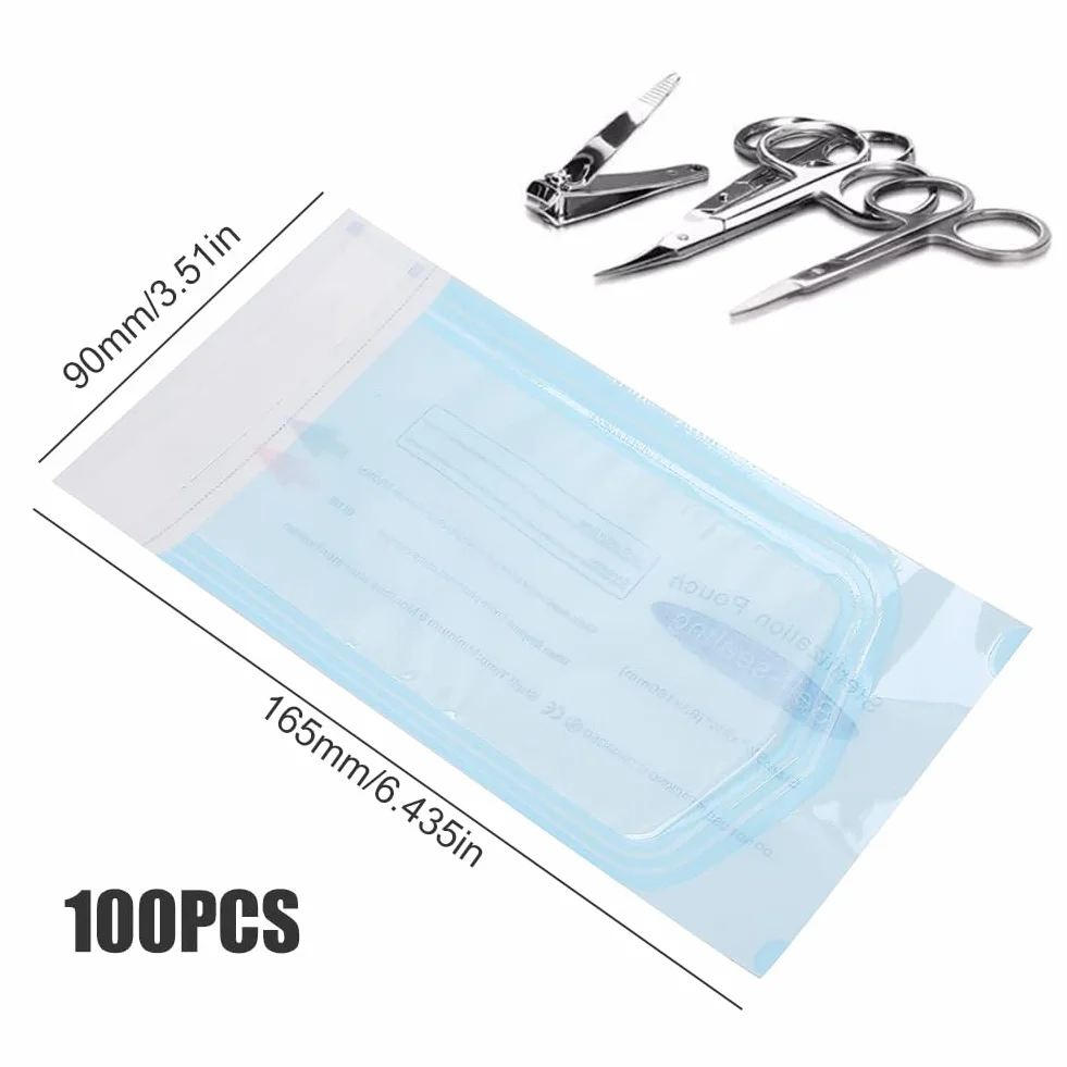 Bolsa de Esterilización Dental 100pcs 90x165mm Auto Sellado
