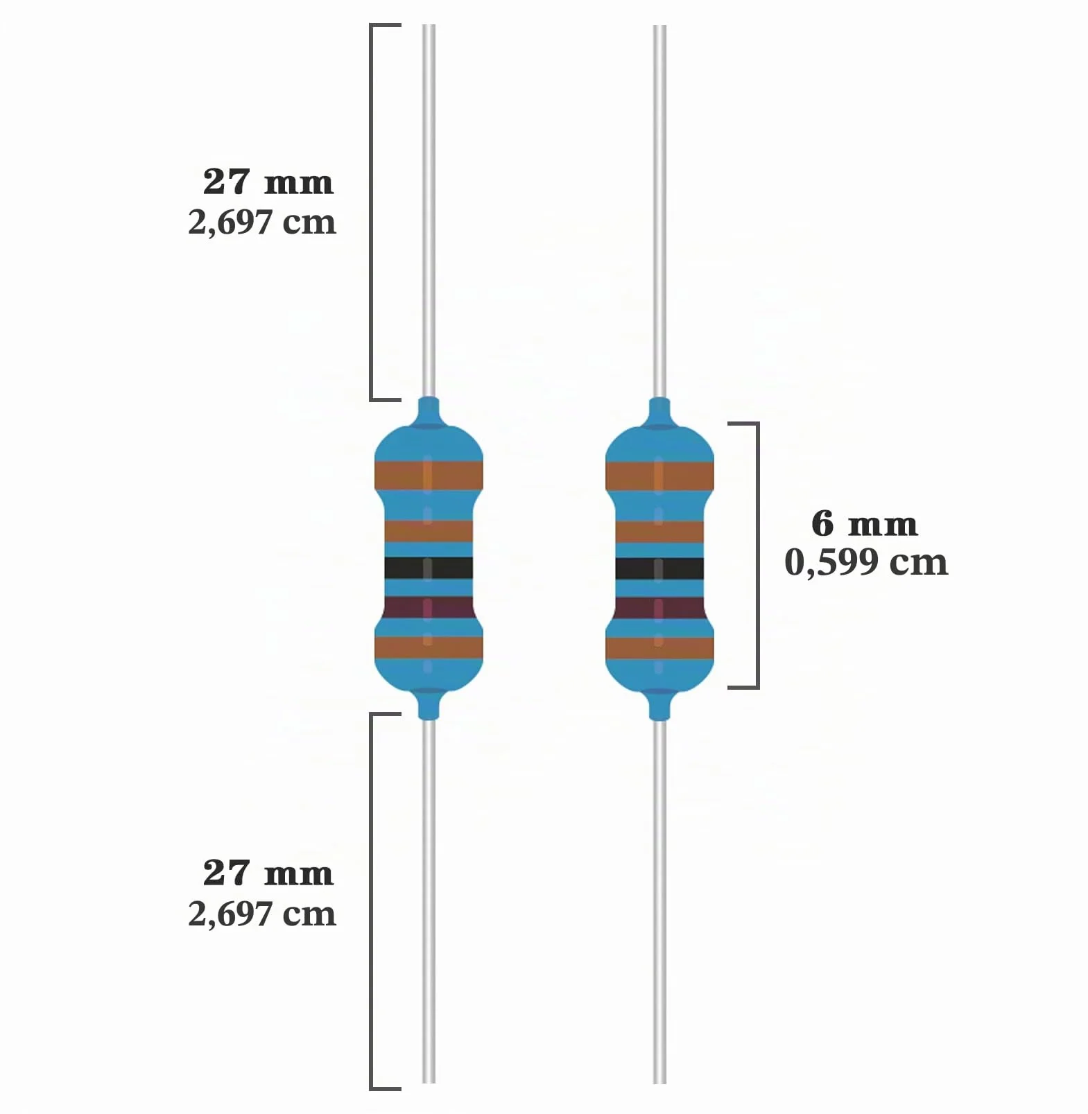 Kit de Resistencias de Película Metálica 1/4W 50 Valores 0 Ohmio a 10 M Ohmio 1% Tolerancia