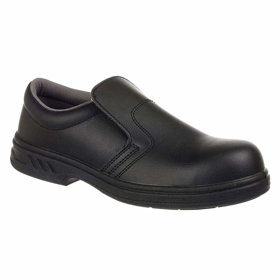 Portwest Mocasín De Seguridad Steelite S2, Tamaño: 36, Color: Negro, FW81BKR36