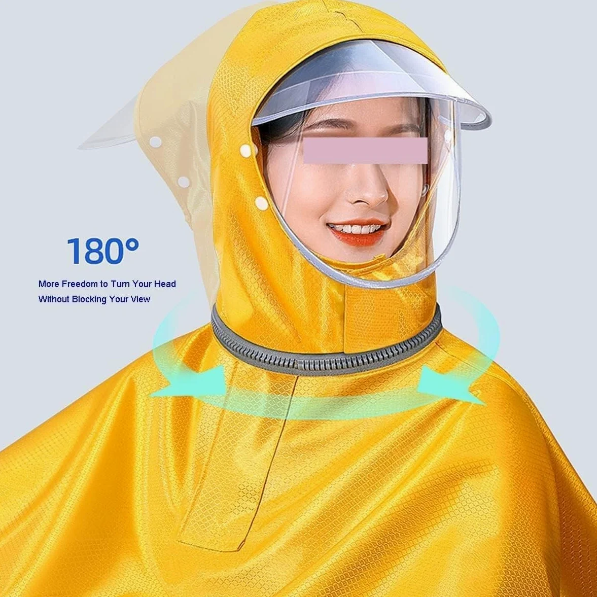 Poncho,Poncho de Lluvia,Cubierta de Lluvia con Capucha para Silla de Ruedas,Poncho de Bicicleta, Chubasquero de Ciclismo de Doble Uso Doble E Individual/Red/L