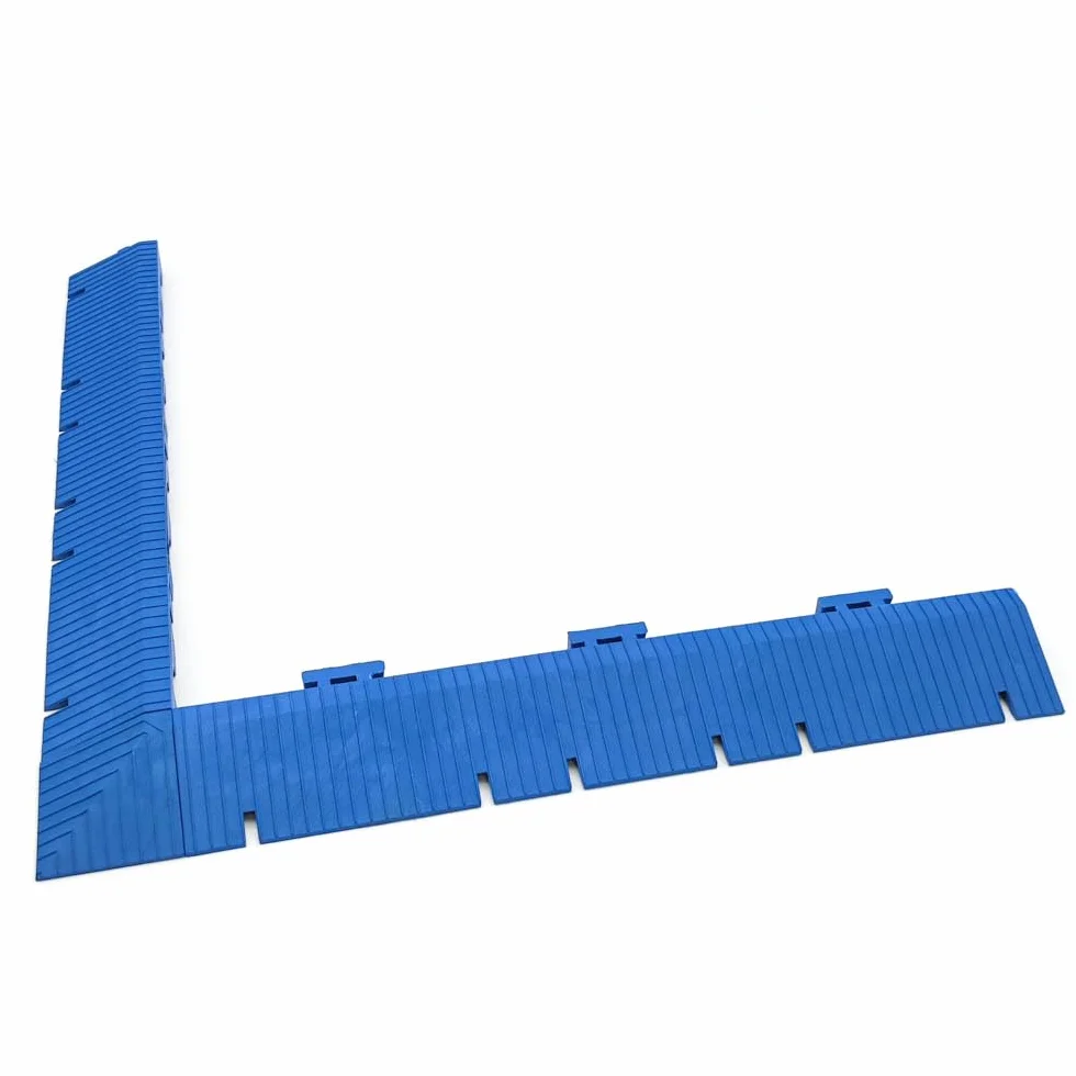 Kit 2 rampas + Esquinera PVC azul 33x5x2cm antihumedad resistente cambio de nivel paso vehículos