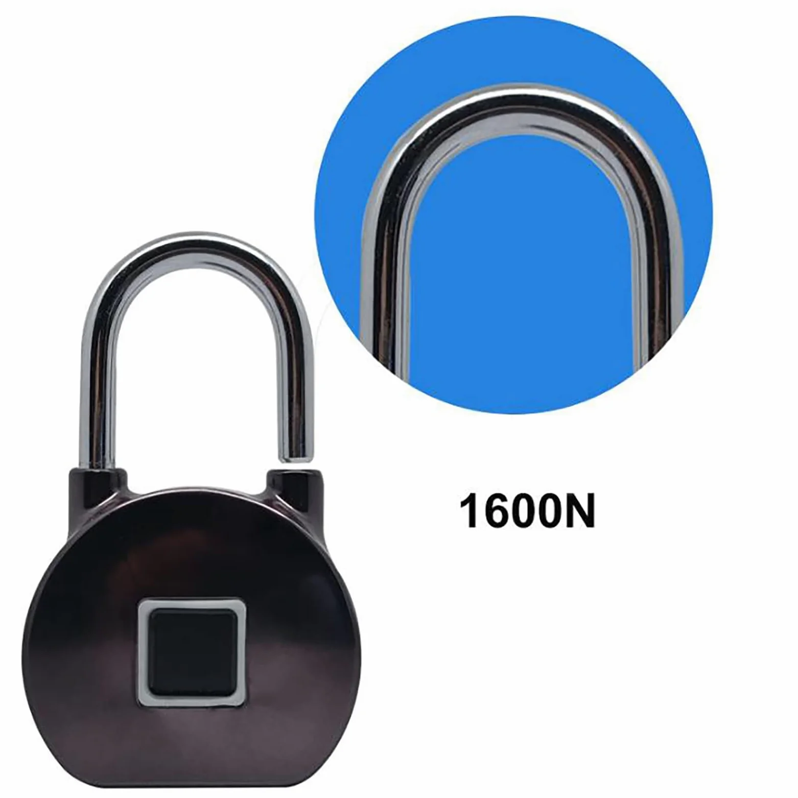 Candado Inteligente con Huella Dactilar Candado de huellas dactilares inteligente Cerradura casillero viaje Huella digital para Seguridad(Schwarz)