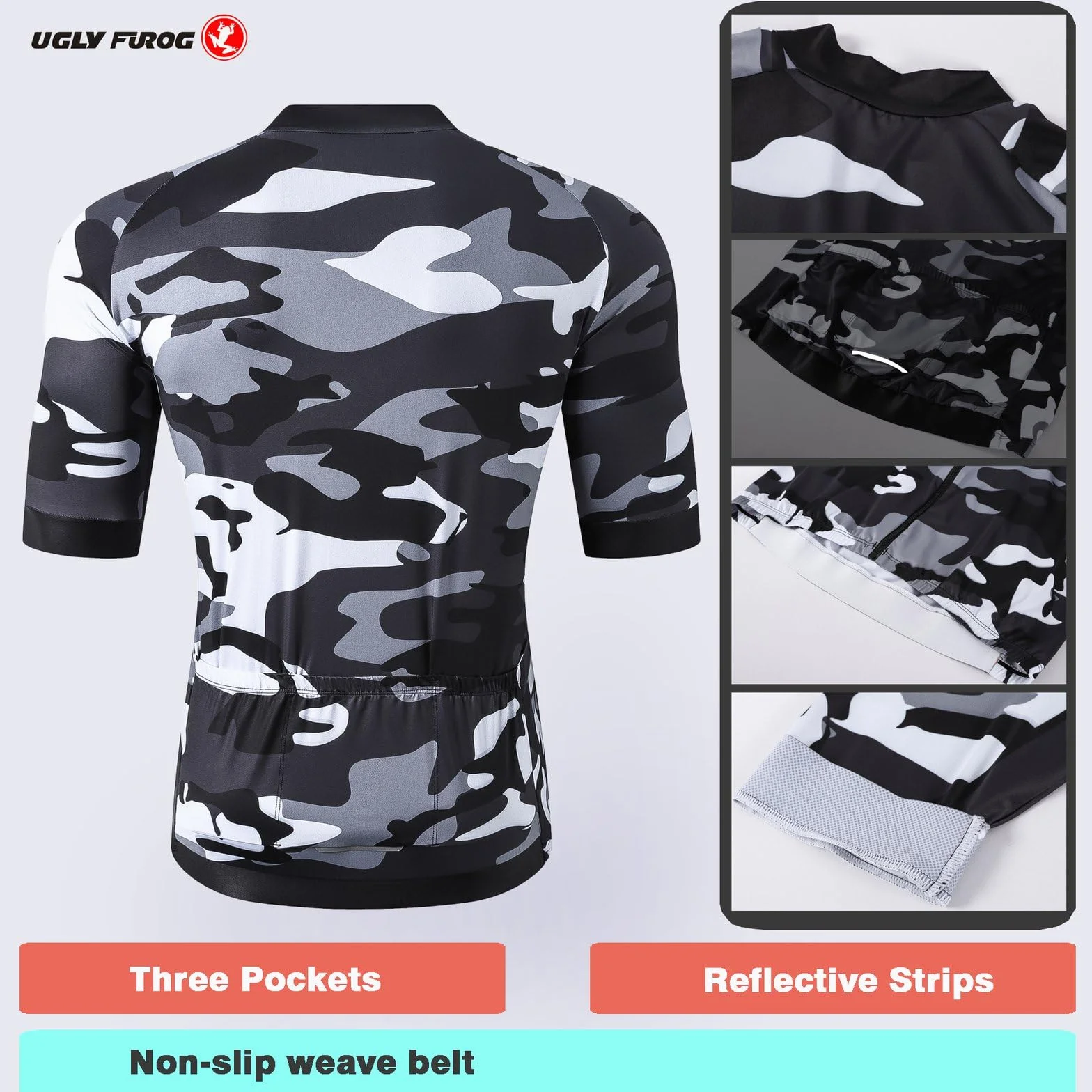 UGLY FROG 2025 Ropa Ciclismo Maillot Hombre Completo Camiseta + Pantalones Cortos 20D Gel Acolchado