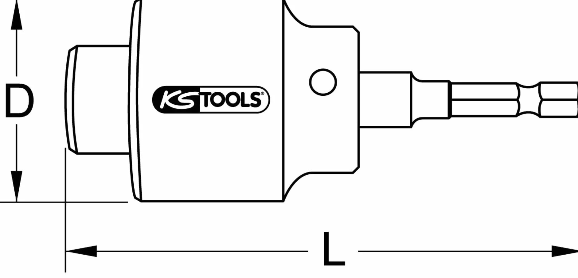 KS Tools 1/2" Fresadora de prolongaciones de grifo, sujeción 6 cantos 1/4"