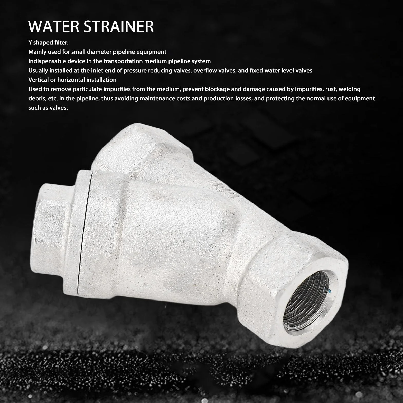 Filtro En Y 1/4 Pulg. DN8 Malla De Doble Capa De Acero Inoxidable para Agua Aceite Gas