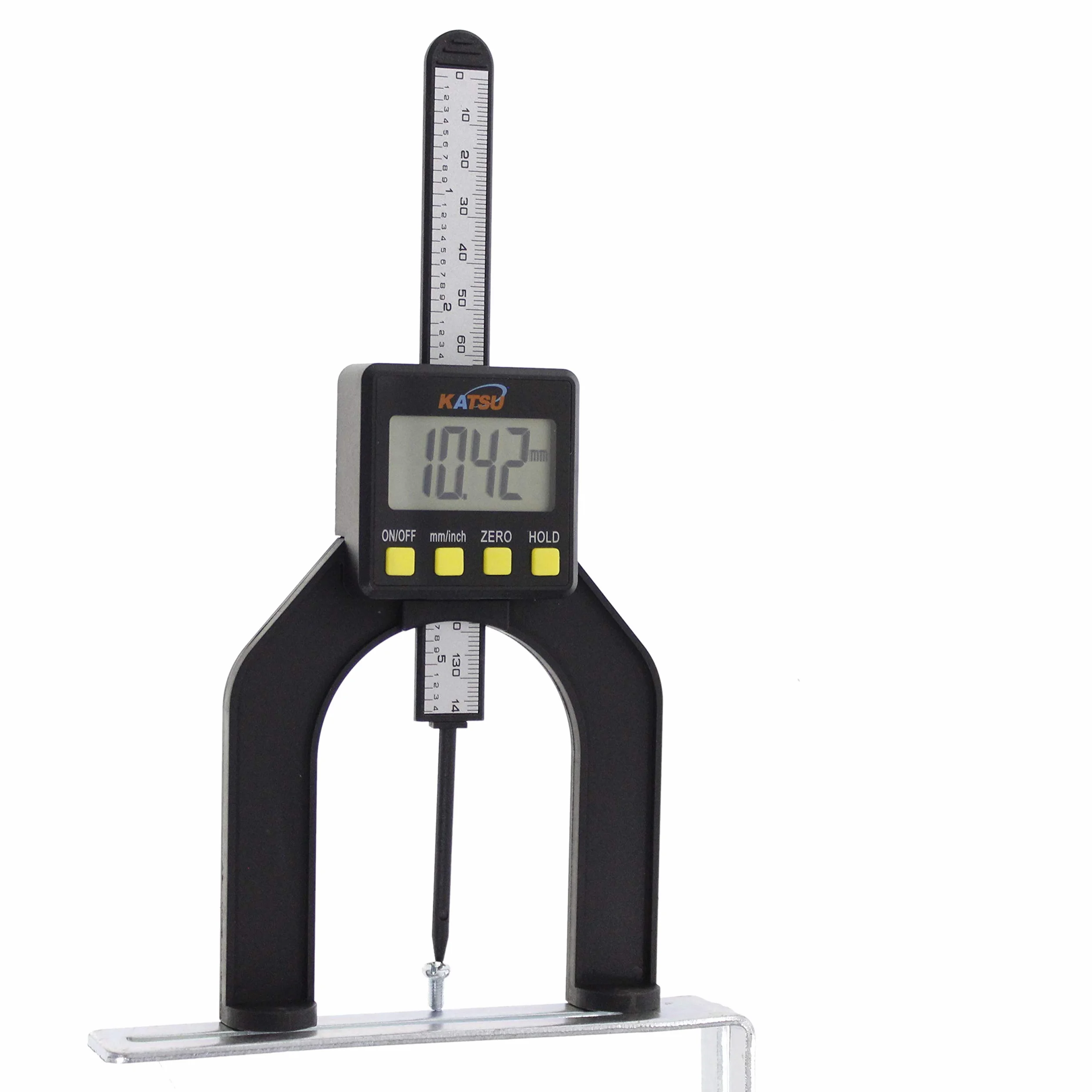 KATSU Medidor de Profundidad Digital 0-80mm Herramienta de Medición para Enrutador Carpintería Sierra de Mesa