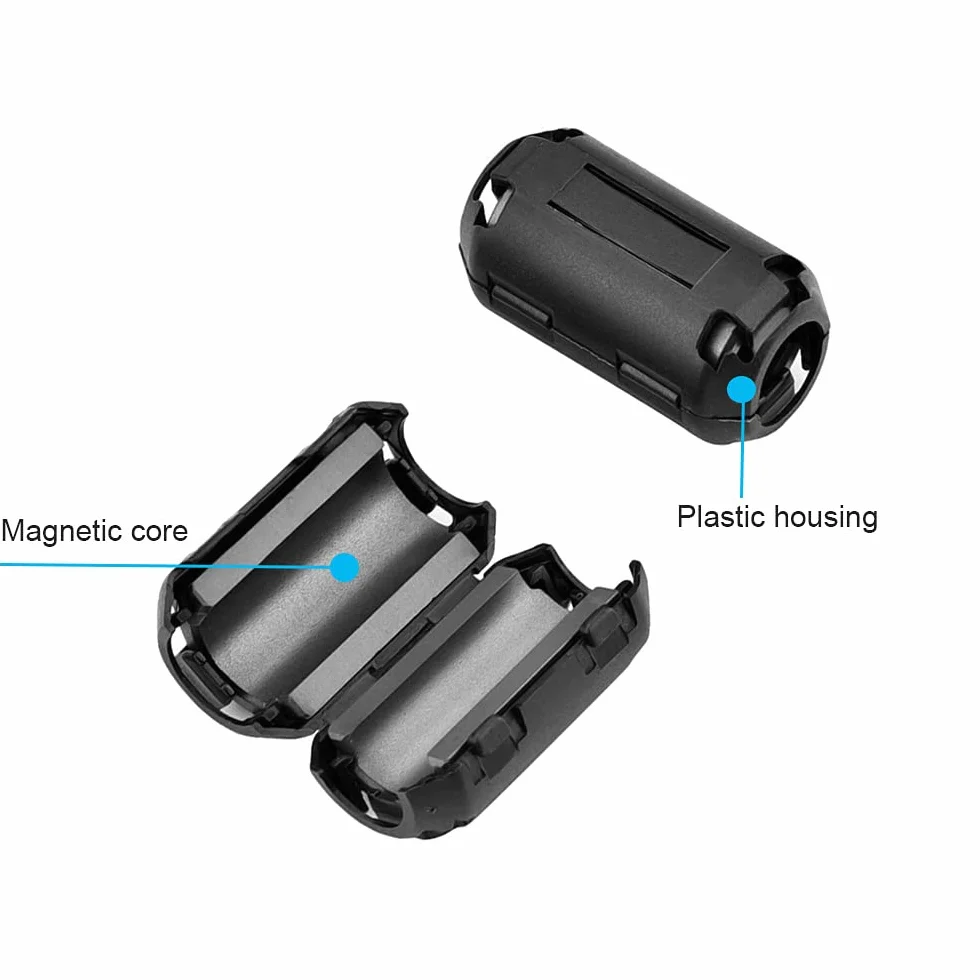 Núcleo de Anillo de Ferrita Negro 14Pcs 7mm Supresor de Ruido RFI EMI Filtro de Alta Frecuencia
