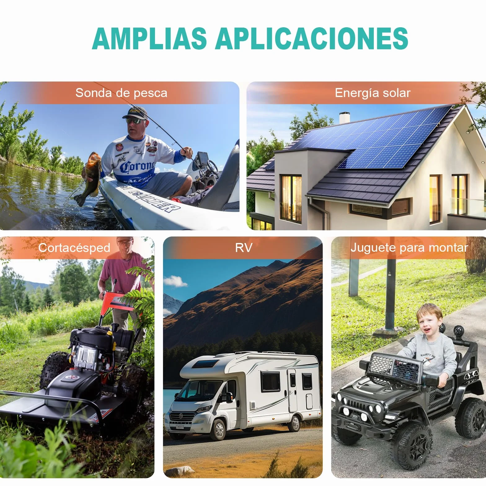 Batería LiFePO4 12V 8Ah BMS 3000 Ciclos Profundos Litio Solar Eólica Iluminación