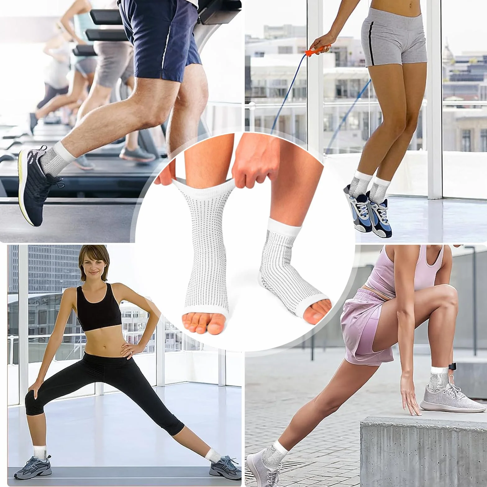 WiDream 2 Piezas Calcetines Compresivos, Sport Calcetines Fascitis Plantar, Calcetines de Compresión, para Mujer y Hombre Aliviar El Dolor De Pies(L-XL)