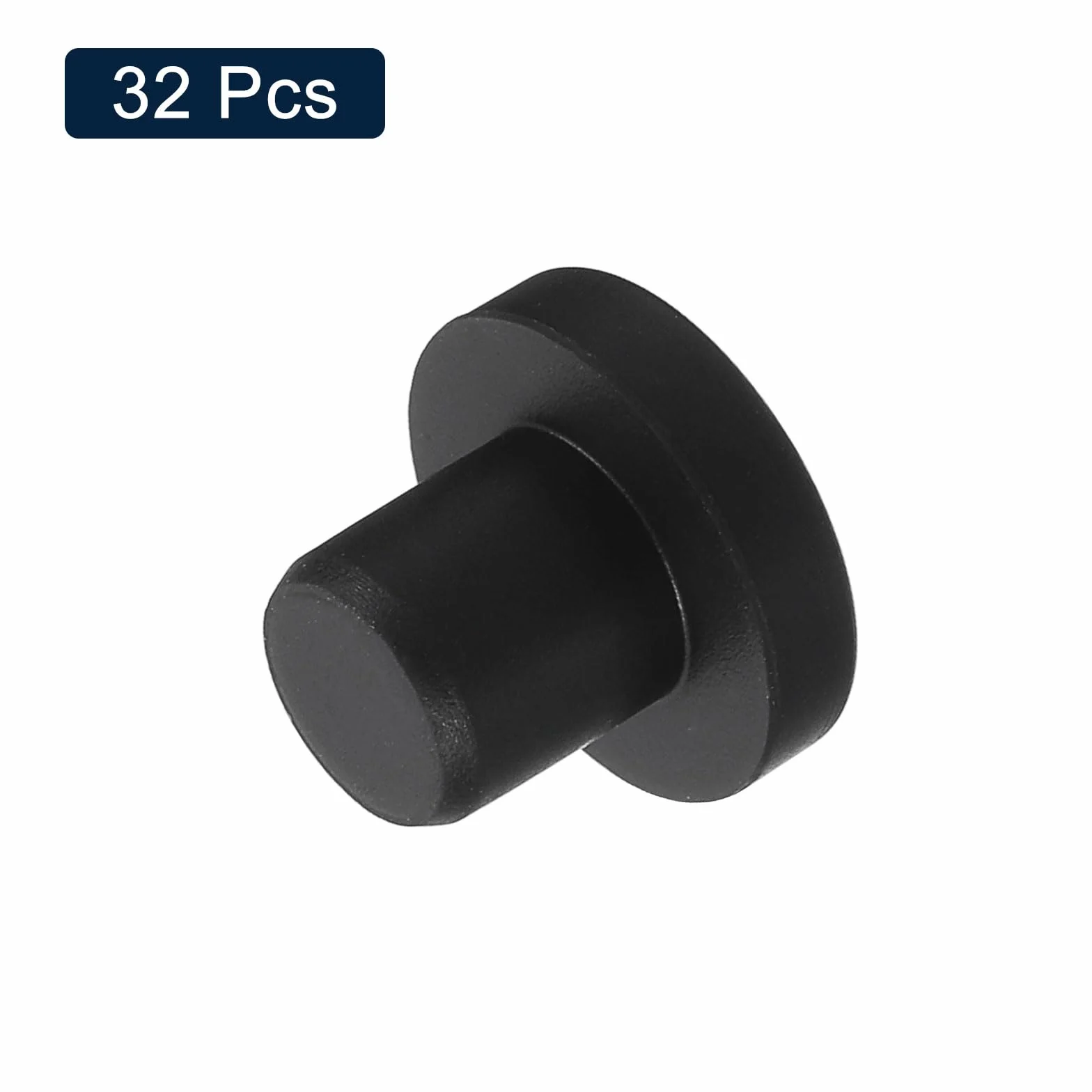 QUARKZMAN 32 Piezas Tapón de Goma Negro 9mm para Orificios 8.5-8.8mm