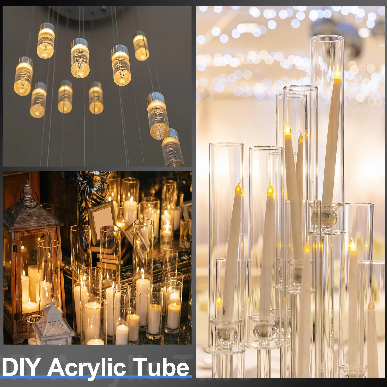 Tubo Rígido De Acrílico Transparente 193 mm DI x 200 mm DE 6" Policarbonato Tubería Plástico