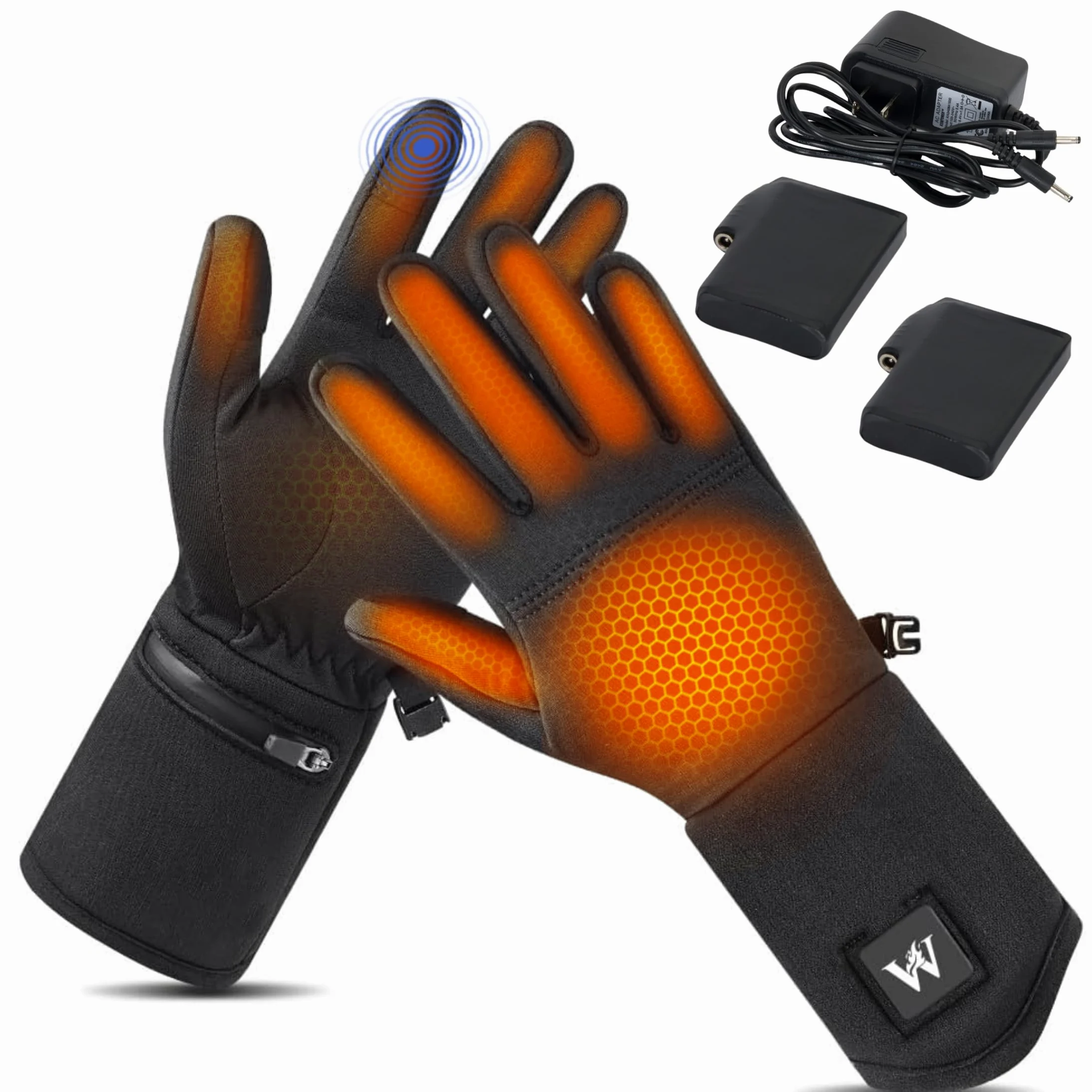 Weston Guantes térmicos para hombres y mujeres, calentadores de manos térmicos recargables, guantes térmicos con 3 ajustes de calor, aptos para pantalla táctil, ideales para invierno, esquí, trabajo y