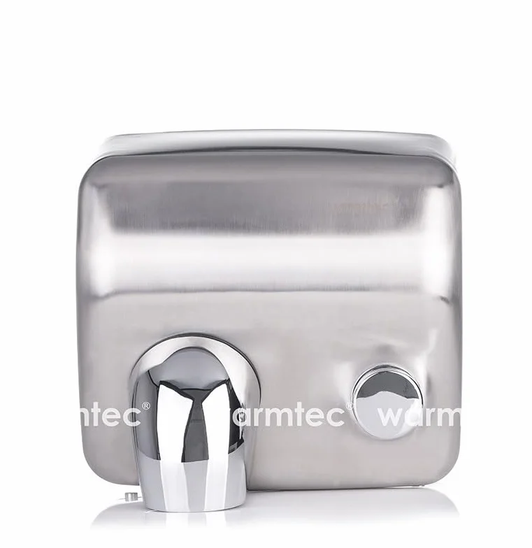 WARMTEC Secador de Manos Eléctrico 2500W Industrial Acero Inoxidable Antivandálico para Baños Públicos