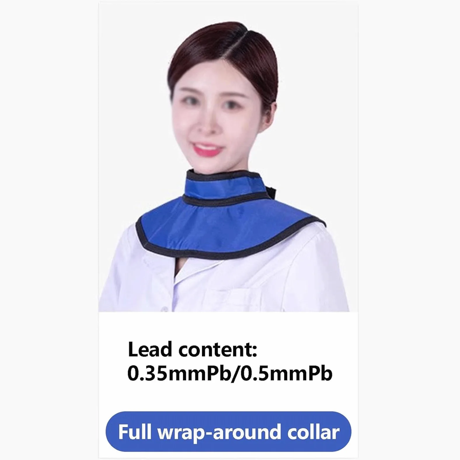 esmen Chaleco de Plomo Collar Equivalente a Plomo de 0,35/0,5 mmPb, diseño Autoadhesivo, Collar Envolvente de protección contra Rayos X, Collar Protector para Laboratorios hospitalarios
