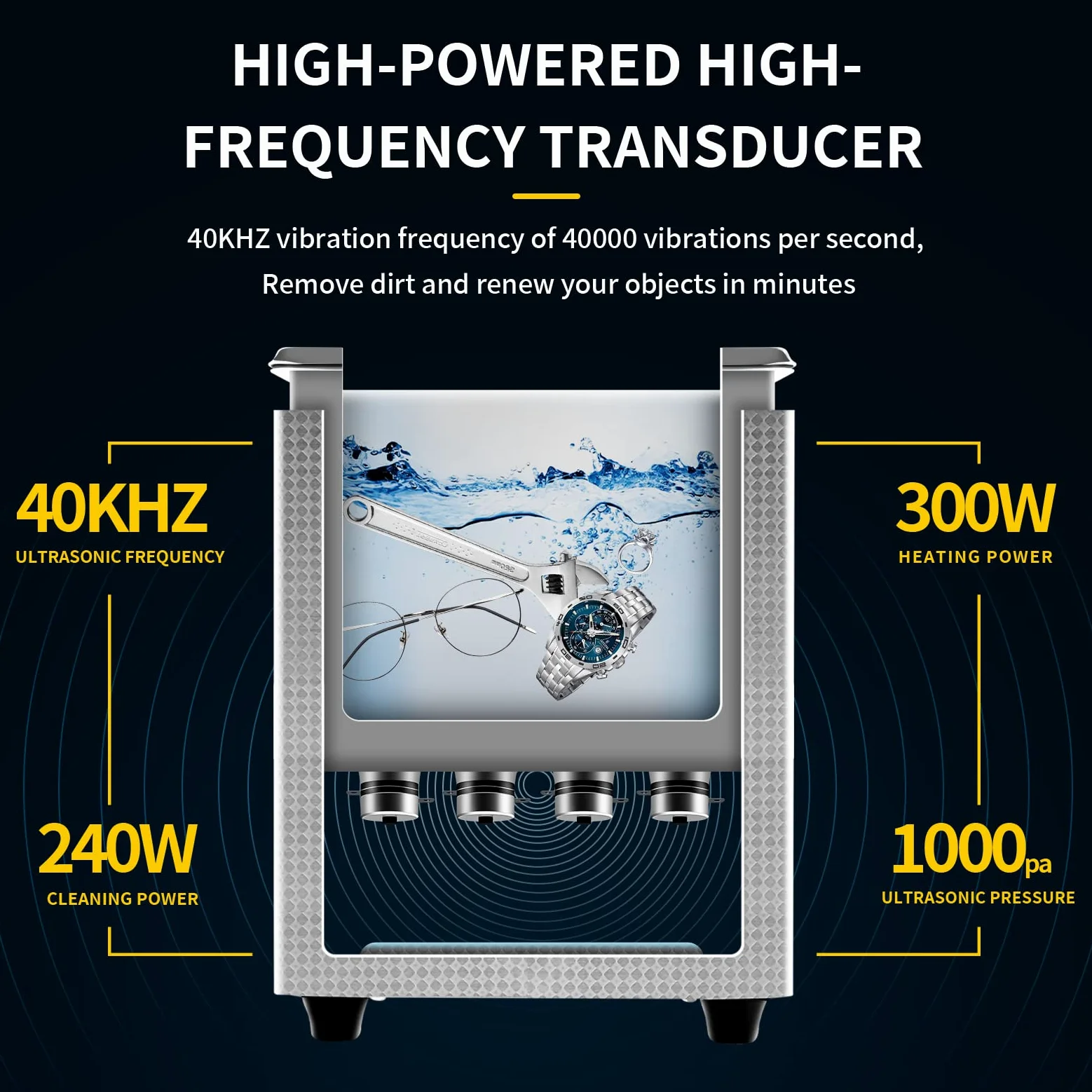 Máquina de limpieza por ultrasonido digital de 10 litros, limpiador ultrasónico de laboratorio de acero inoxidable SUS 304, limpiador sónico para herramientas profesionales, piezas de