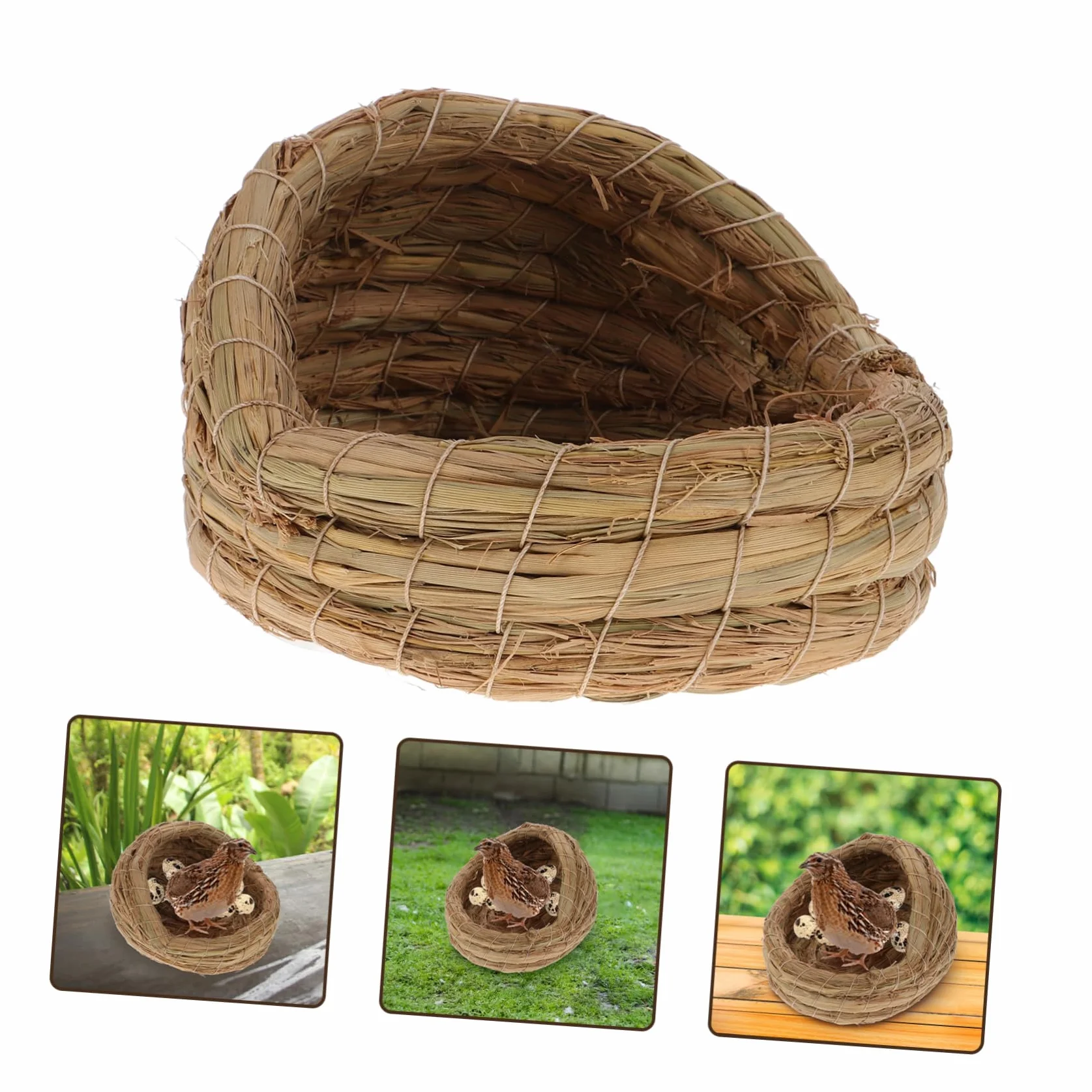 HANABASS 2 Piezas Nido para Gallinas Ponedoras de Paja Natural