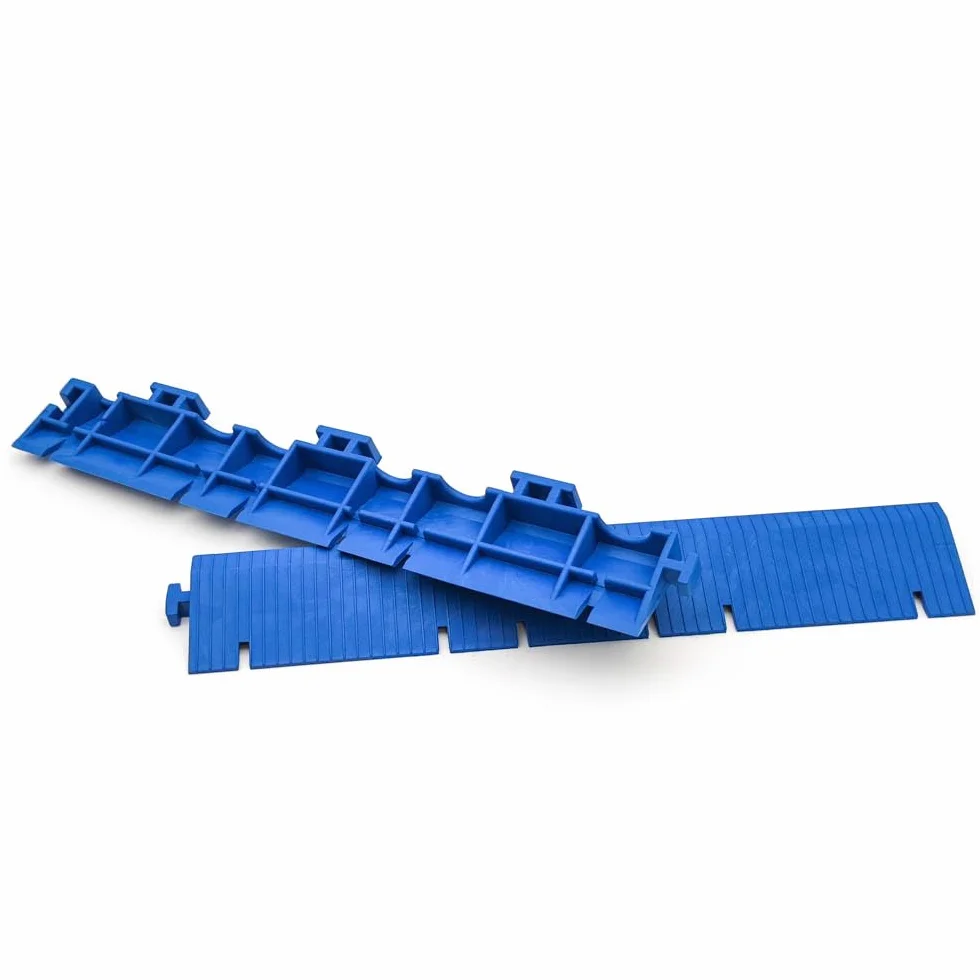 Kit 2 rampas + Esquinera PVC azul 33x5x2cm antihumedad resistente cambio de nivel paso vehículos