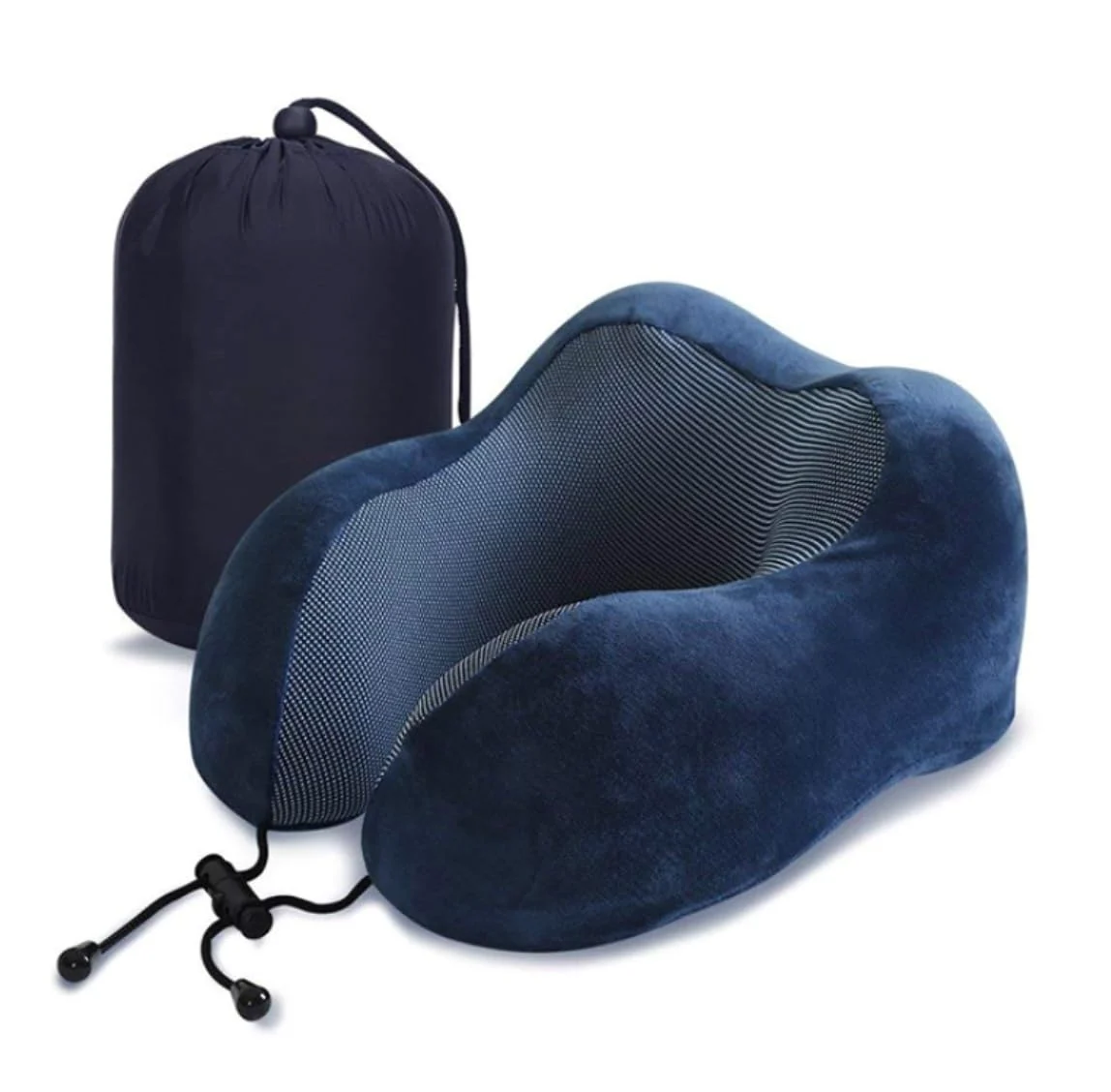 Almohada de Viaje Cojin de Viaje Almohada De Viaje De Espuma Viscoelástica, Almohada De Viaje De Algodón Para El Cuello Con Bolsa De Almacenamiento Para Aviones Almohada Viaje Almohada Cuello(Blue)