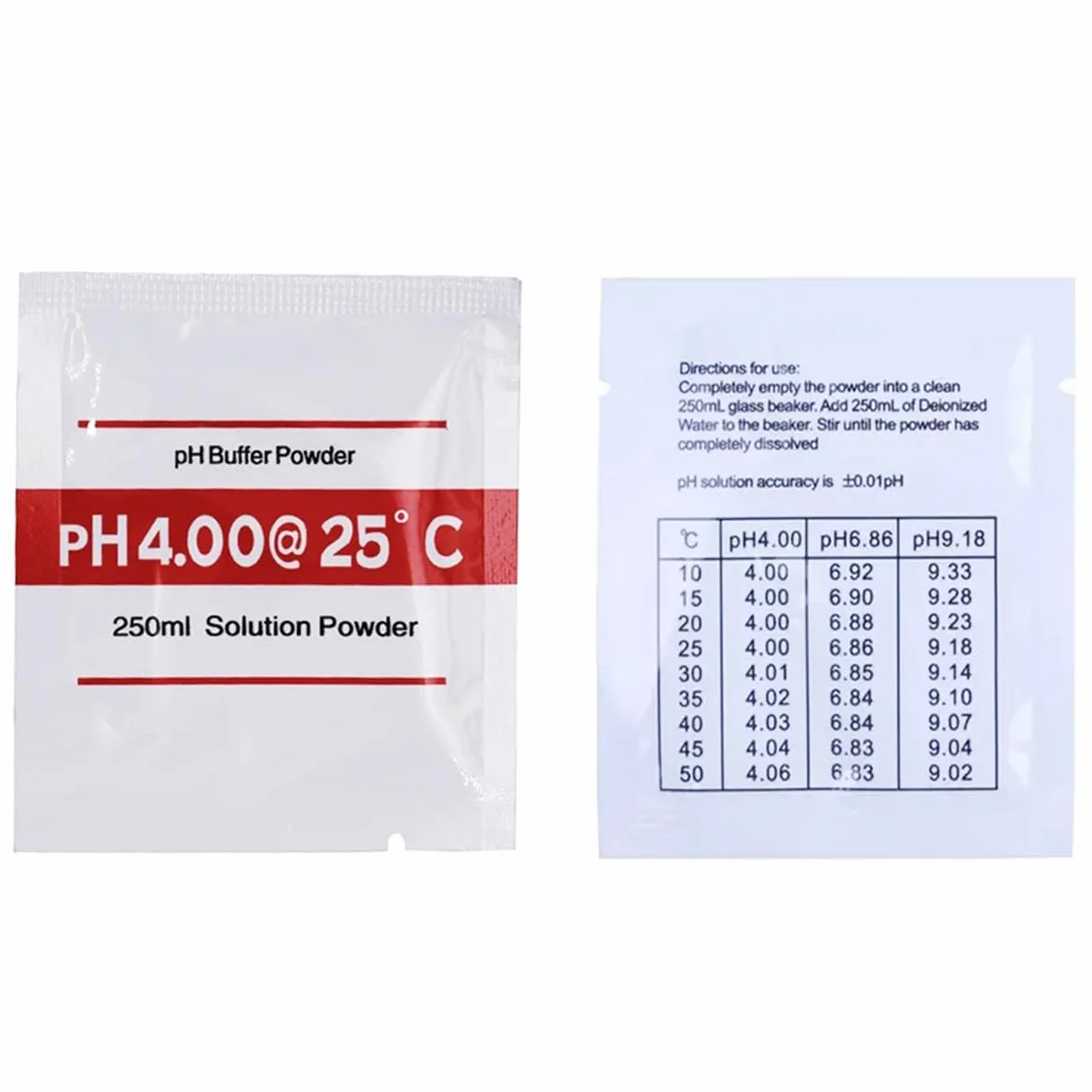 Polvo de Calibración para Medidores de pH 4.00 6.86 9.18 Set Solución Tampón