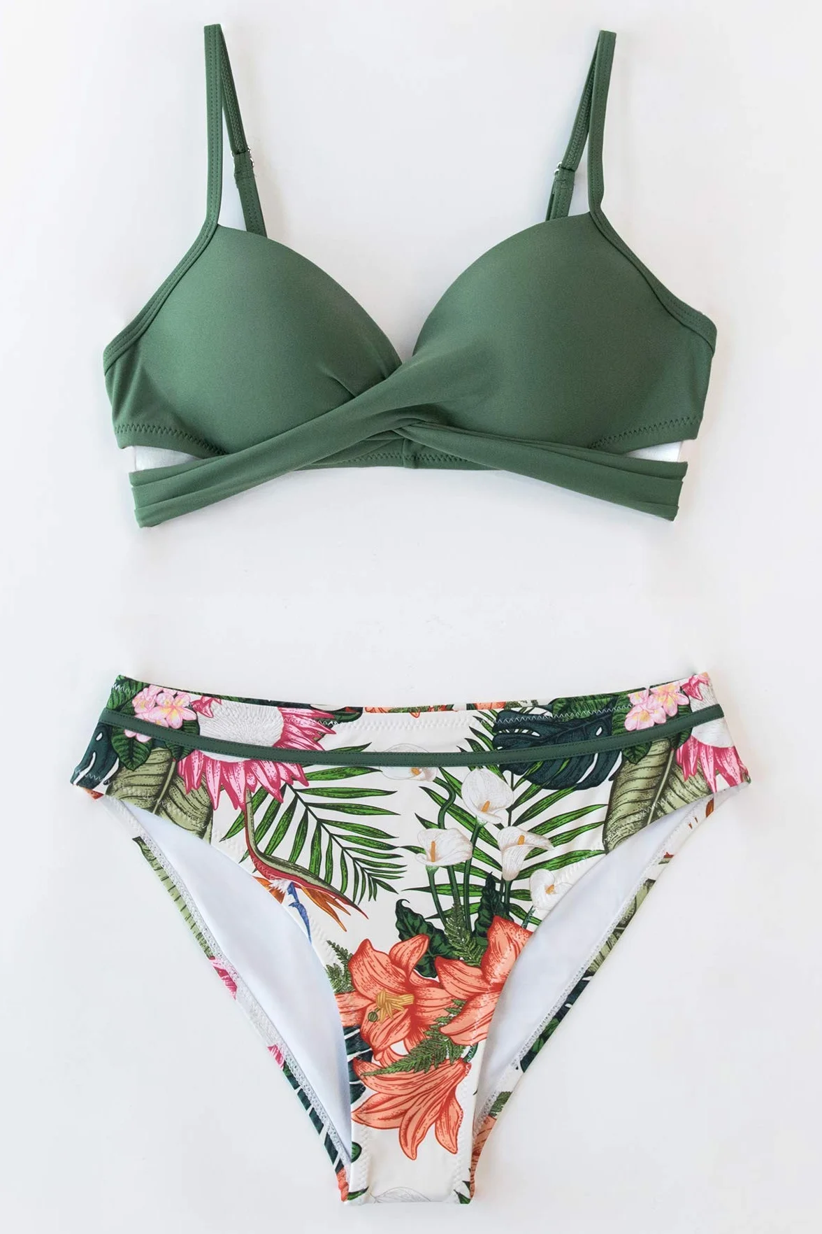CUPSHE Conjunto de Bikini Push-up Estampado Floral Dos Piezas