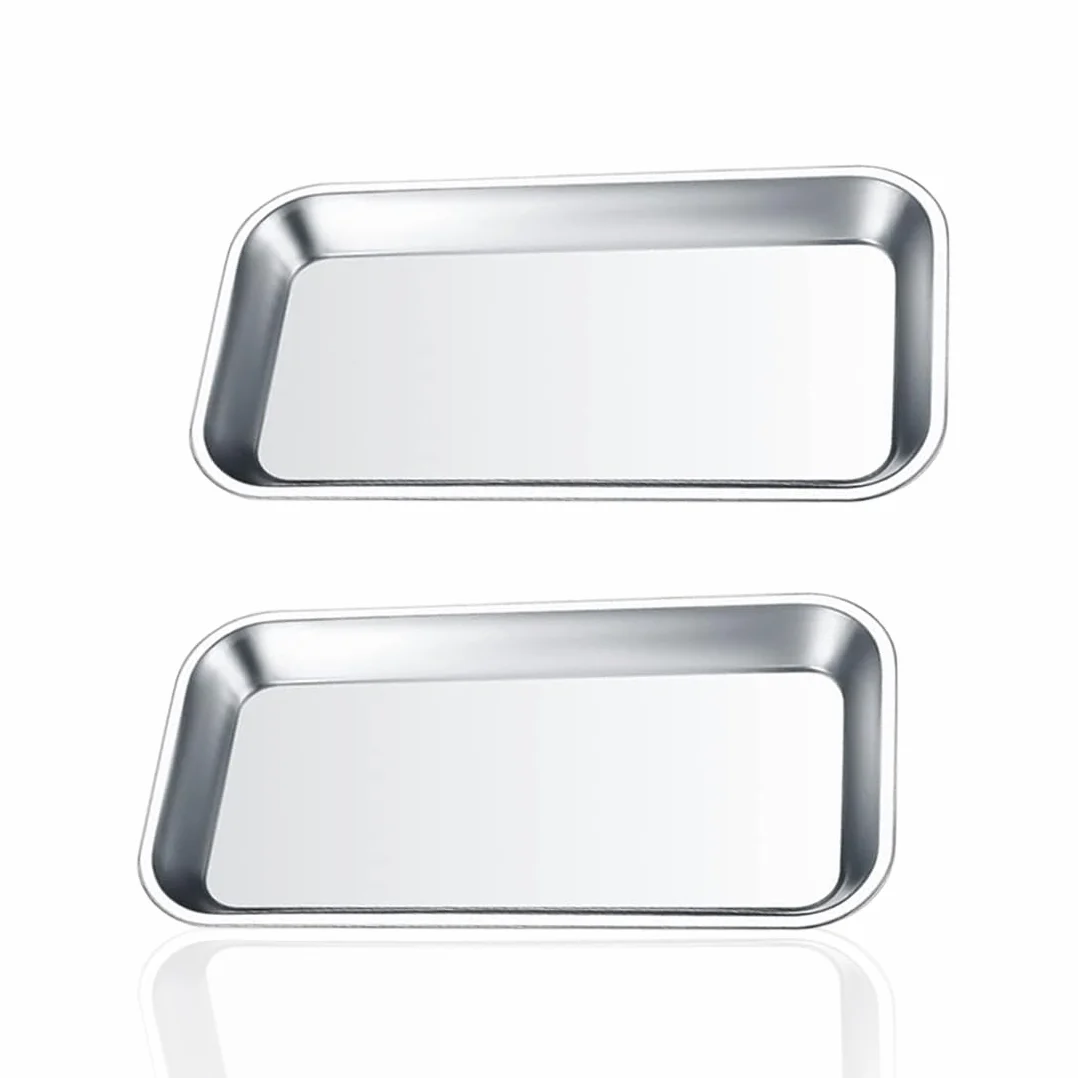Bandejas de instrumental acero inoxidable rectangulares 22,5x11,5x1,6 cm laboratorio dentista
