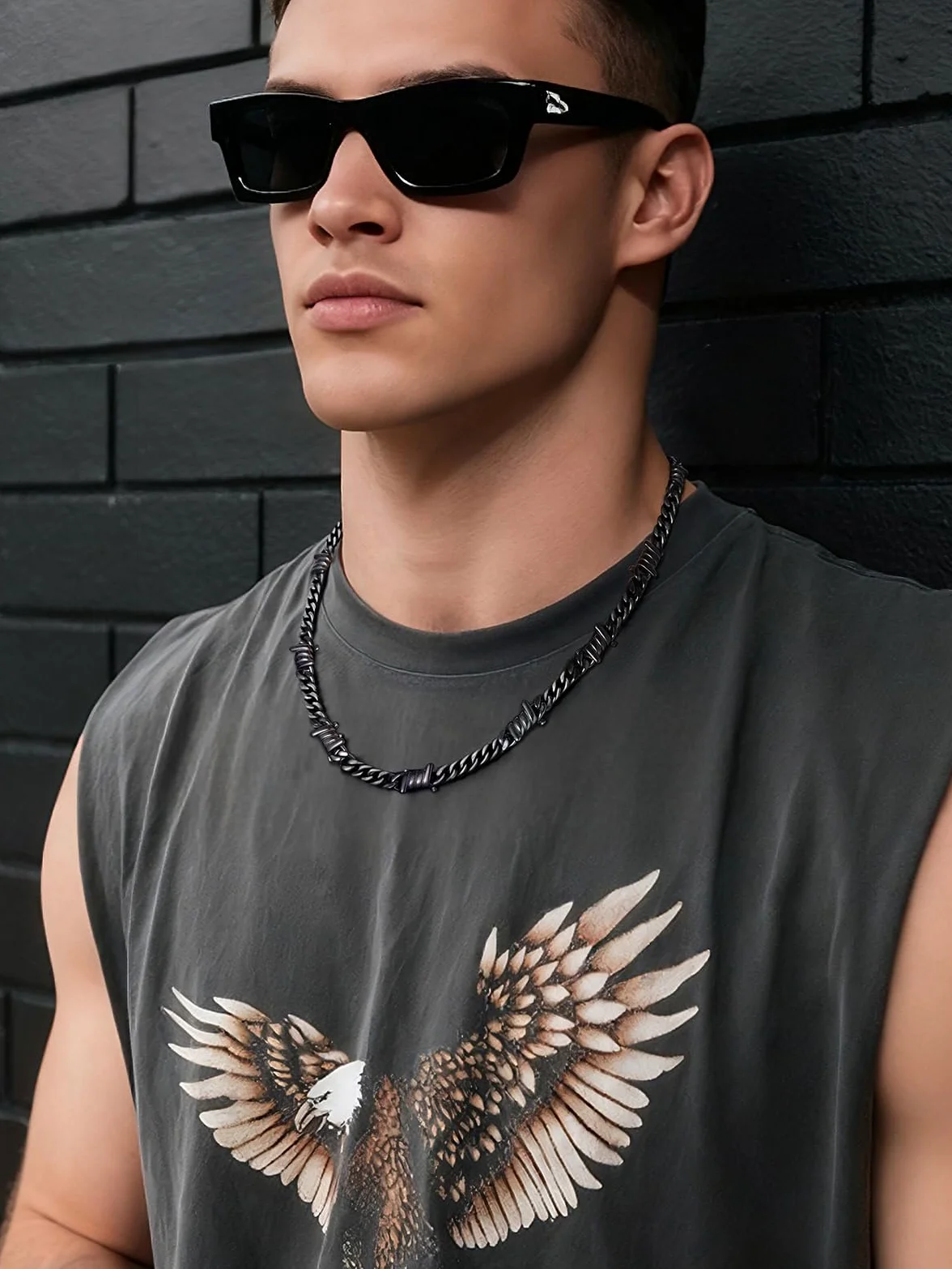 ChainsHouse Alambre Pinchos Collar para Hombre Mujer Estilo Rock Gótico Hip Hop Punk, 41-46 - 51-56 CM Largo, Regalo Joyería Estilosa