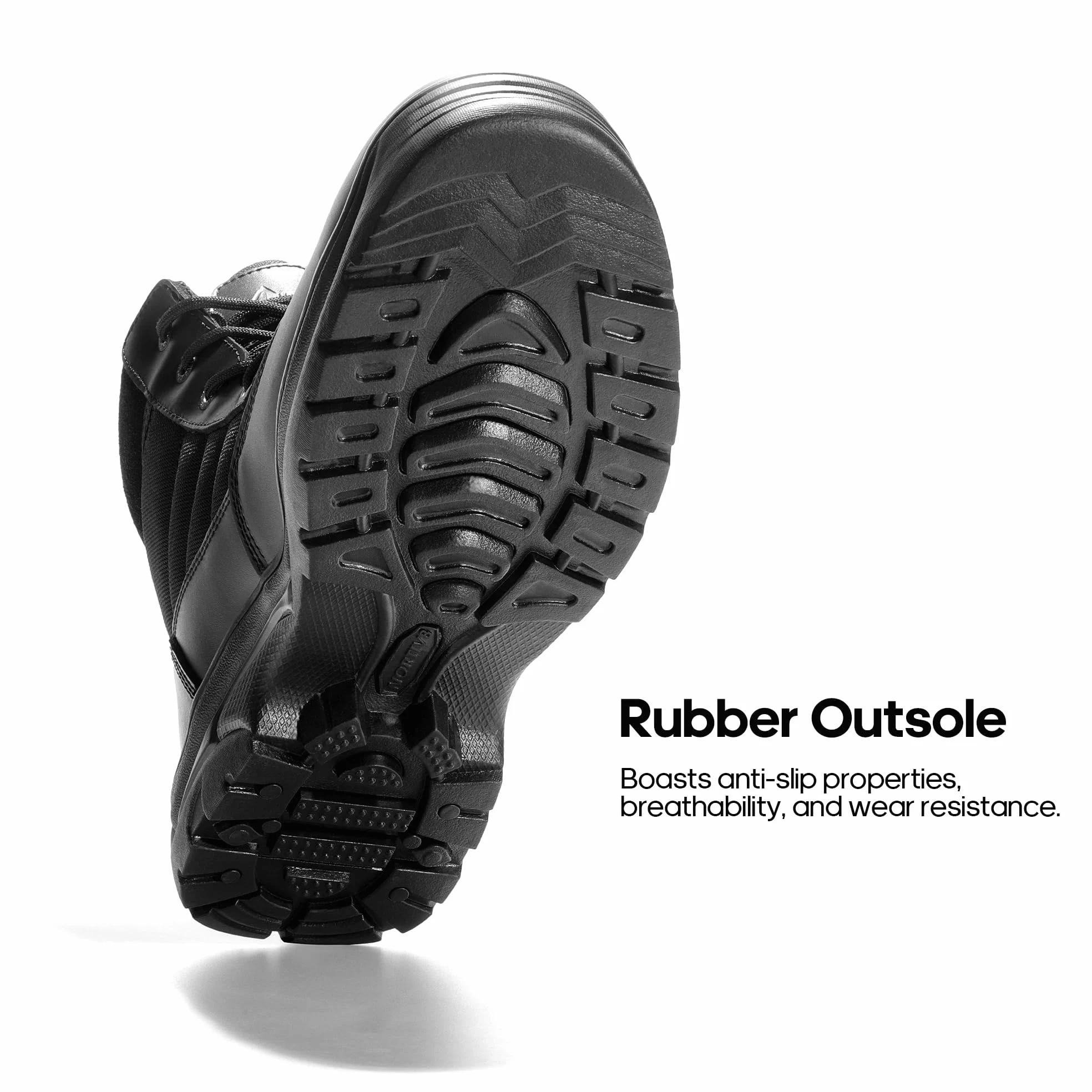 NORTIV 8 Botas de Trabajo Tácticas Militares Impermeable para Hombre Botas de Combate de Motocicleta Policiales con Plantilla Acolchada