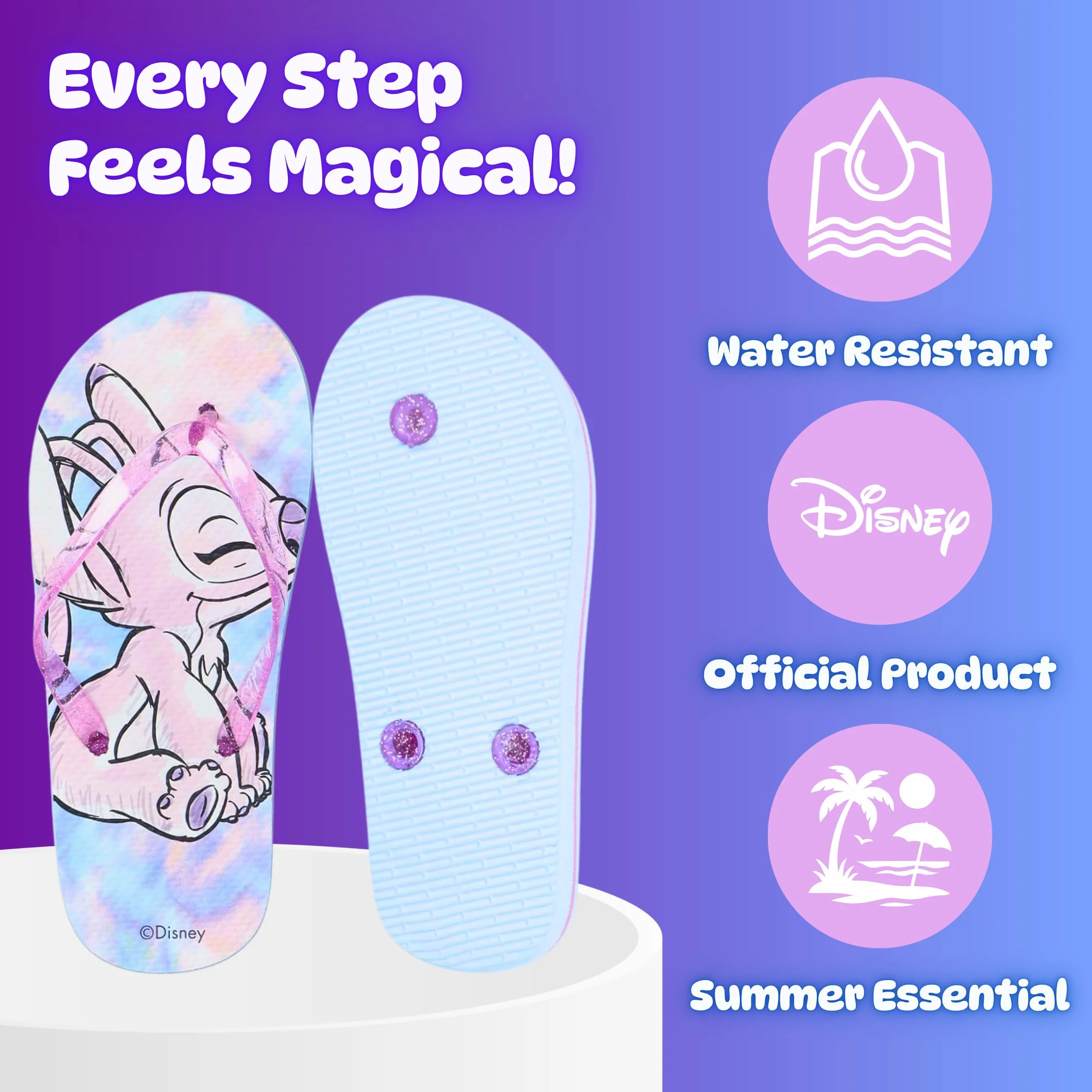 Disney Stitch y Angel Chanclas para Niñas, Sandalias de Verano, Regalo Niñas, Tallas EU 28 a 35