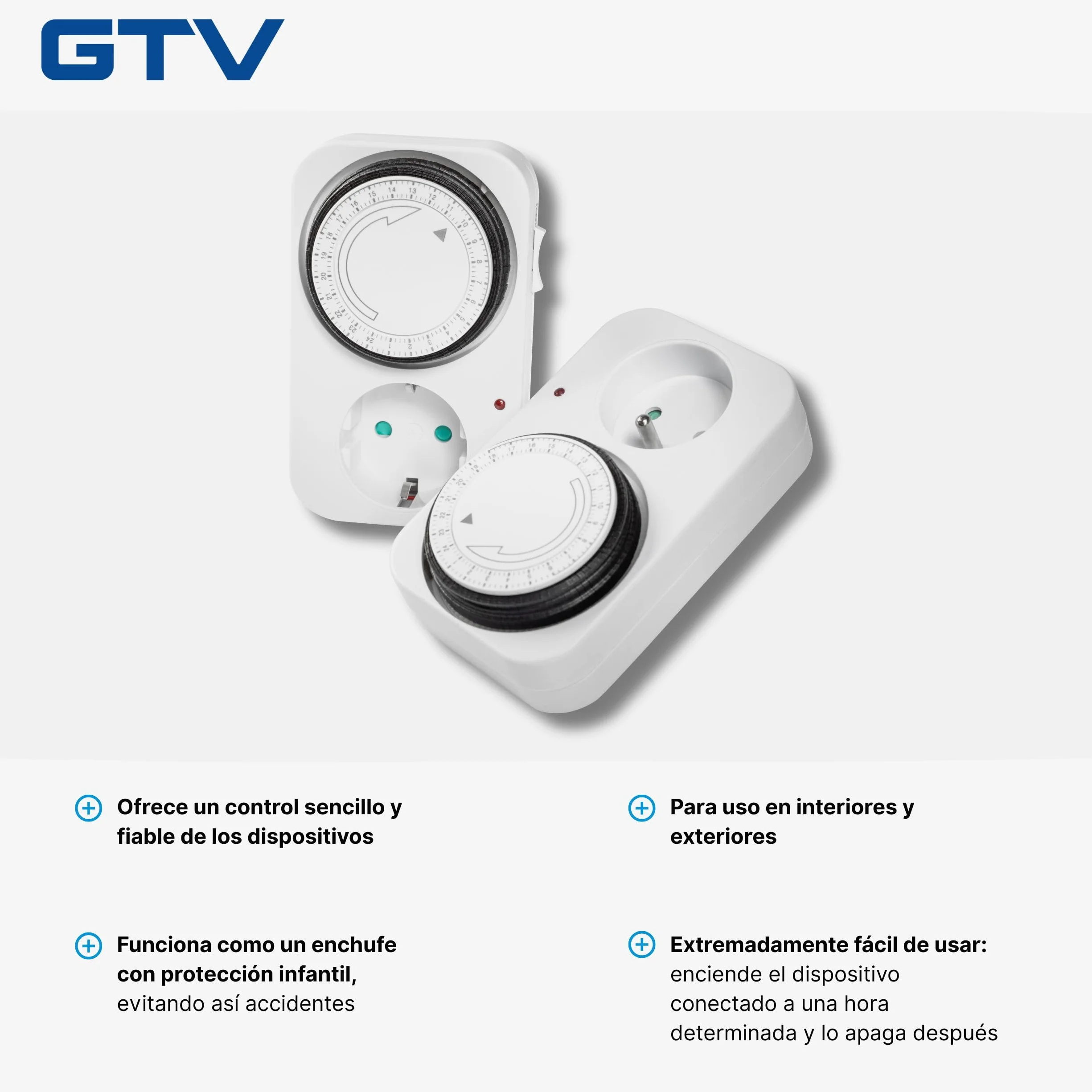 GTV Temporizador Mecánico Enchufe Ciclo Diario 24 Horas