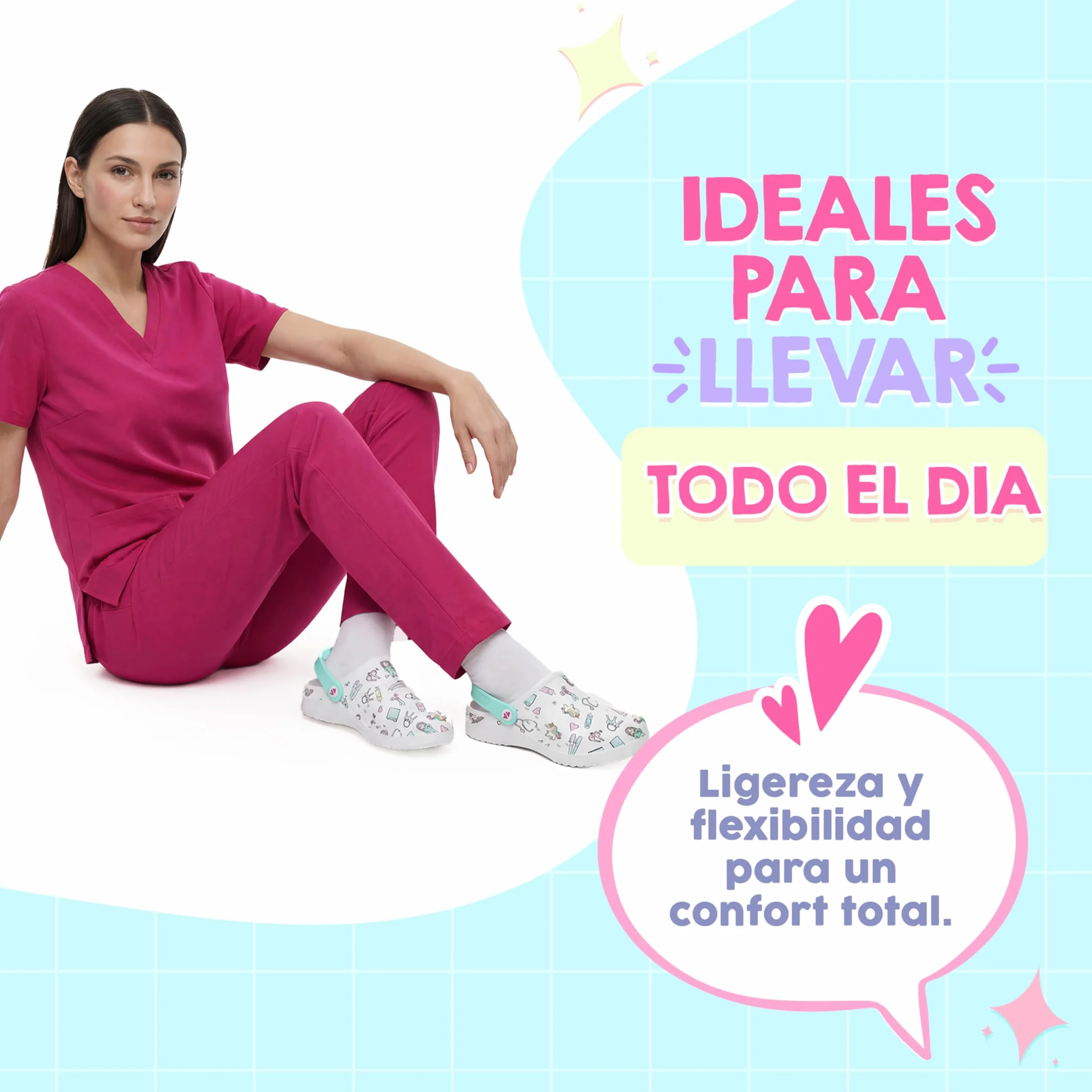 Nurse is Love Zuecos Mujer - Zuecos EVA Ligeros, Calzado Casual de Moda | Regalo Original para Ella | Diseño Divertido