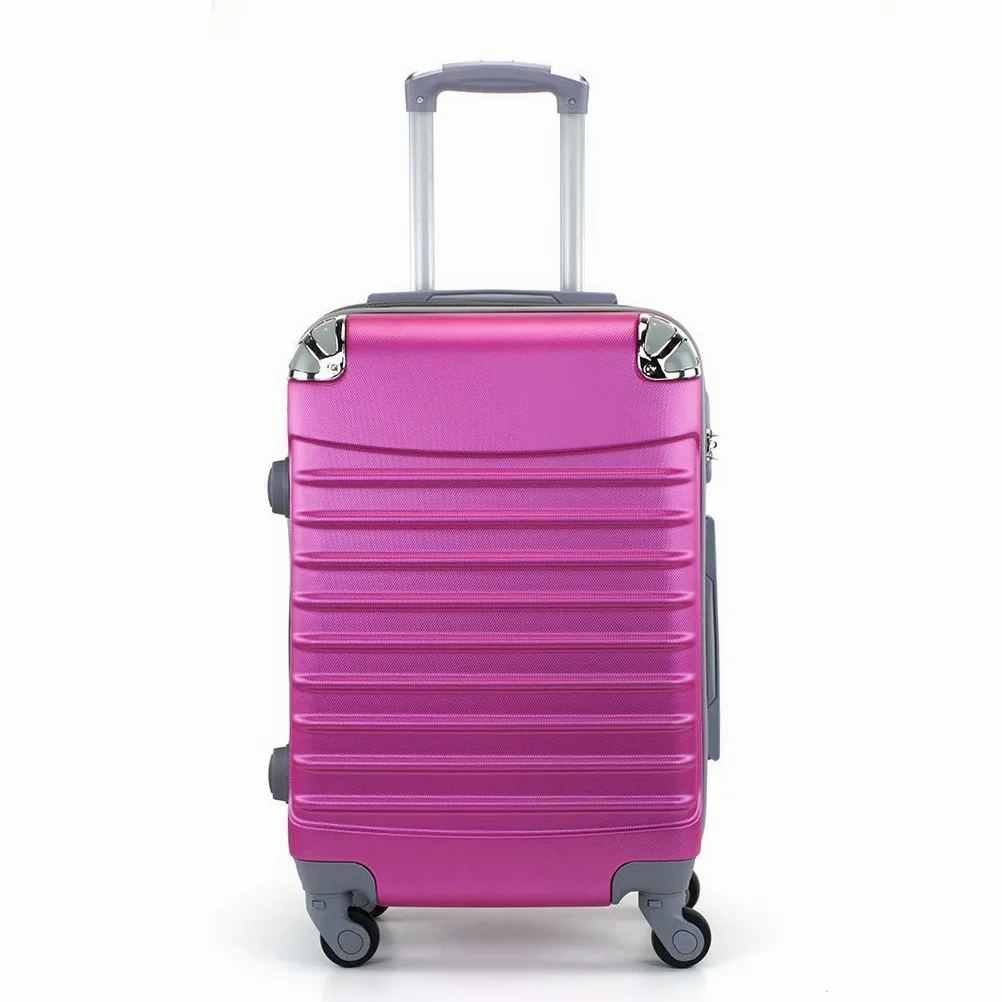 Desconocido Maleta de Cabina 20x35x55cm con Esquinas Plateadas (Fucsia)