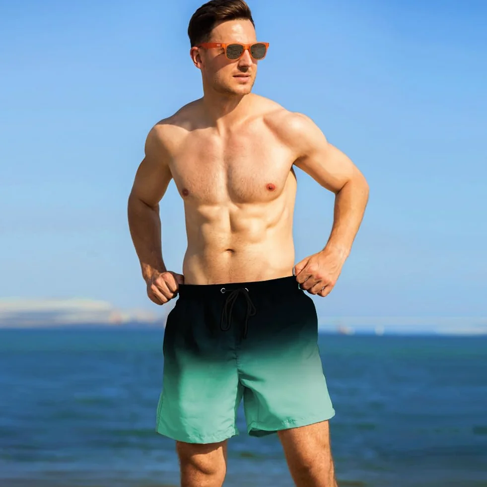 flintronic Traje de Baño Hombre con Forro Compresión, Bañador Hombre Pantalones de Doble Capa, Pantalones Cortos de Natación Secado Rápido, Shorts de Baño para Playa