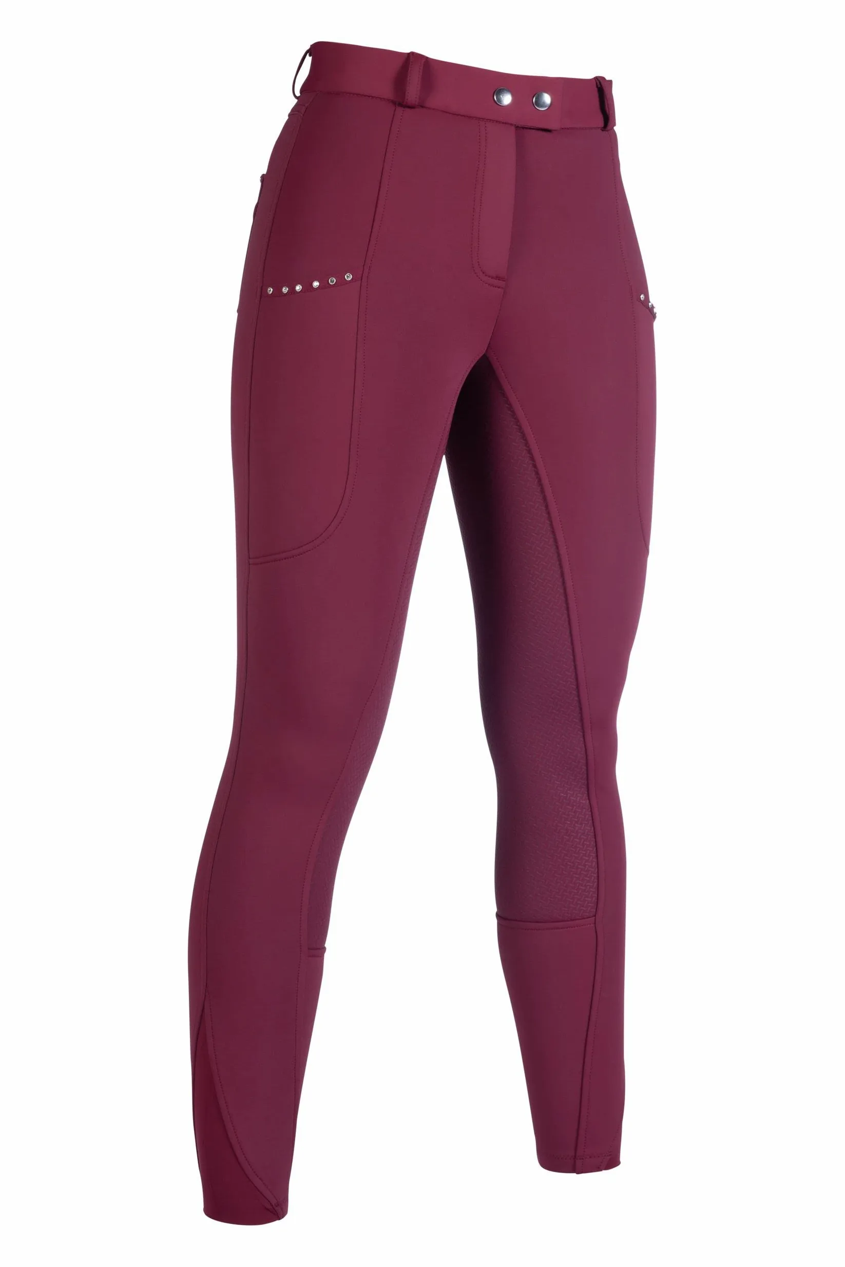 HKM Monaco Culera Full S. Pantalones de Montar para Mujer Rojo Vino 42