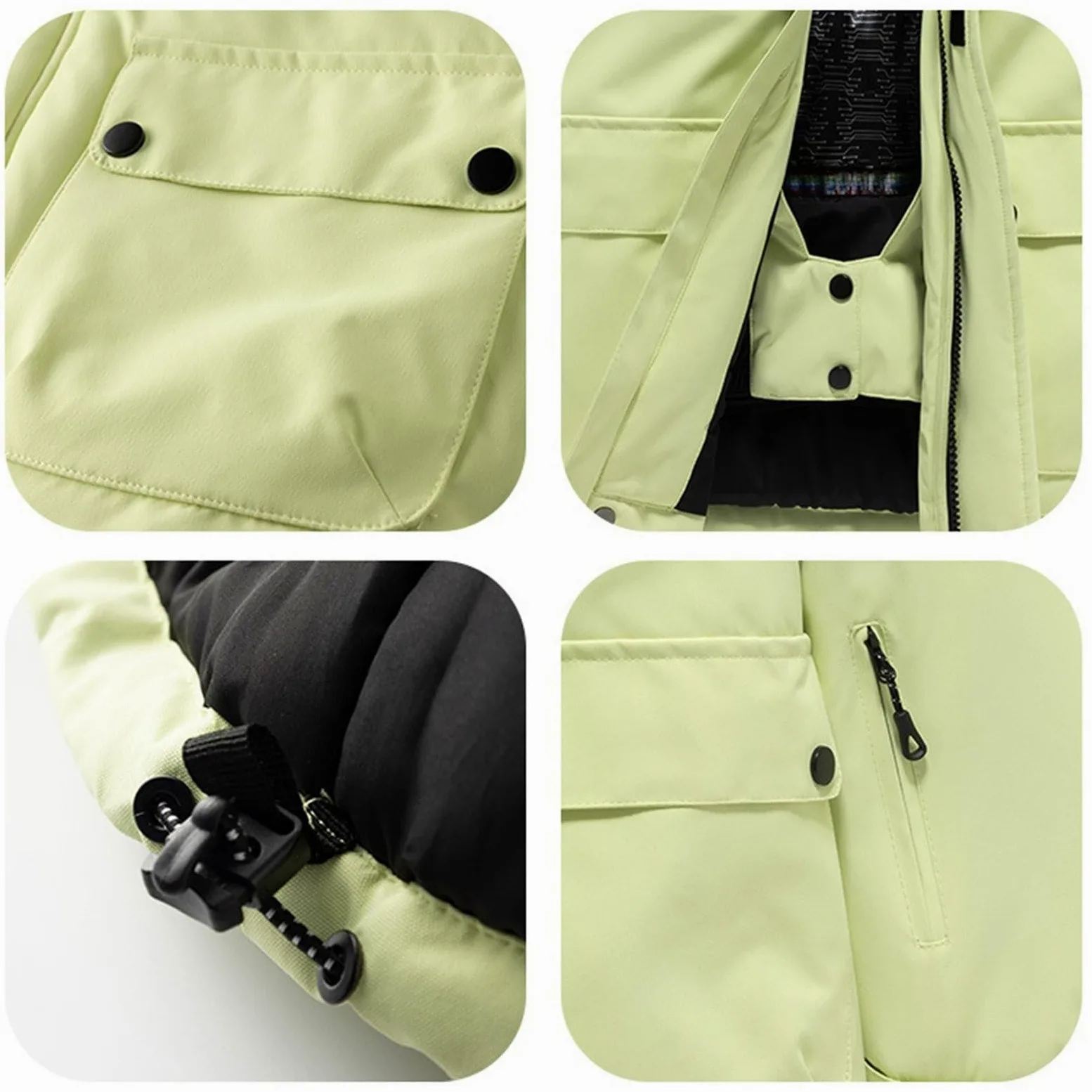 Traje de nieve impermeable para niñas, chaqueta de invierno y pantalones de esquí, 2 piezas, abrigo cálido con overol, conjunto de traje de nieve para niños de 3 a 14 años
