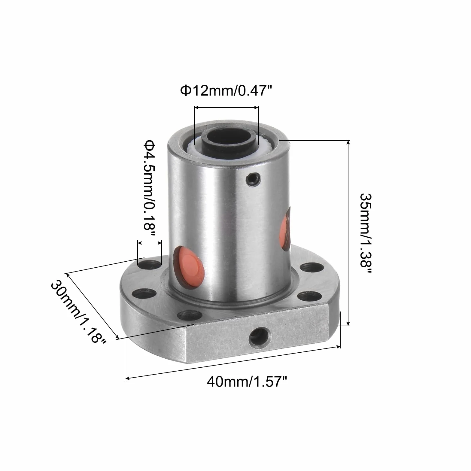 QUARKZMAN Tuerca roscada de bola SFU1204 12mm paso 4mm para CNC 1204