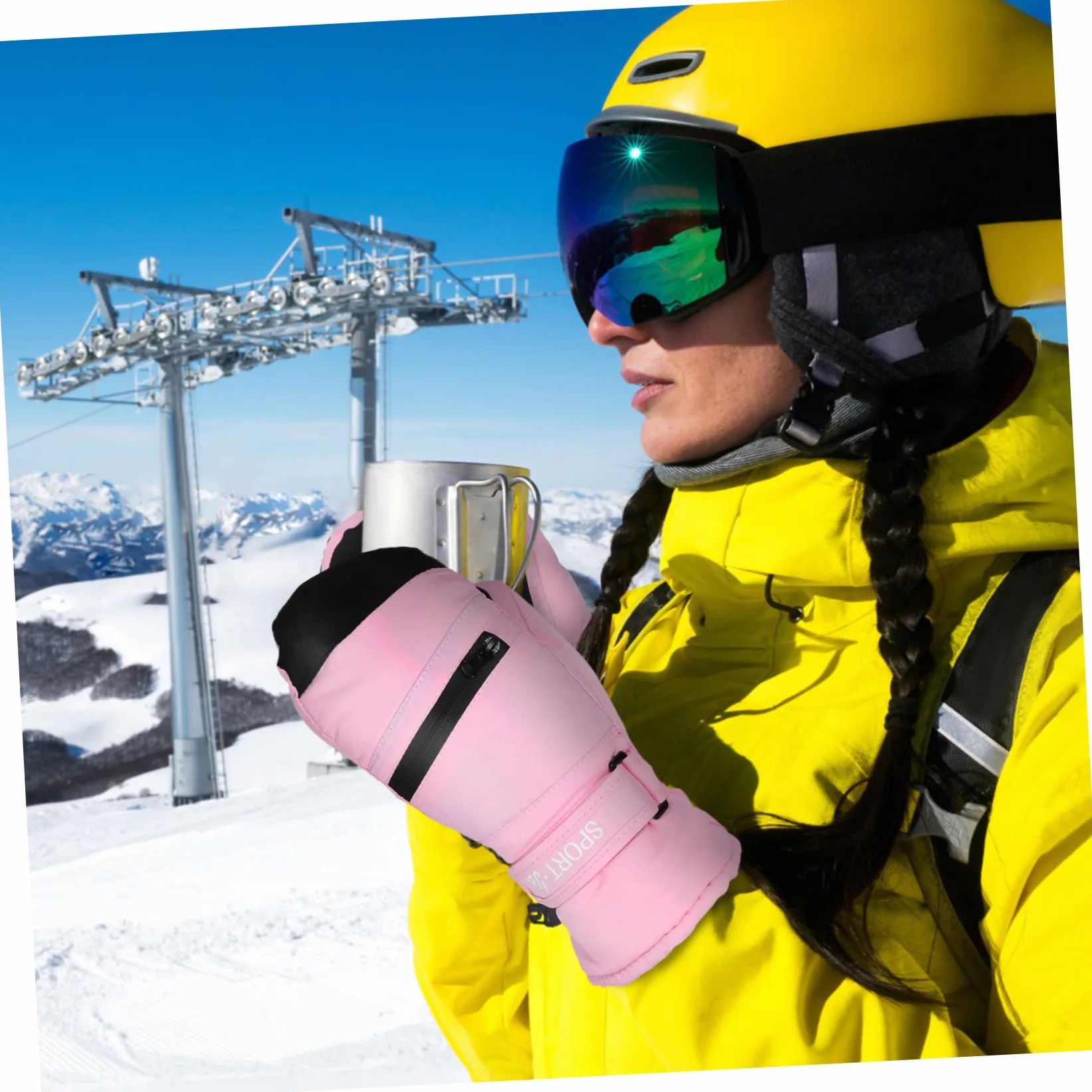 Toyvian Guantes de Invierno para Mujer Impermeables y Térmicos Guantes Cálidos para Actividades Compatibles con Pantalla Táctil Talla para Esquí Snowboard de Perros y Running