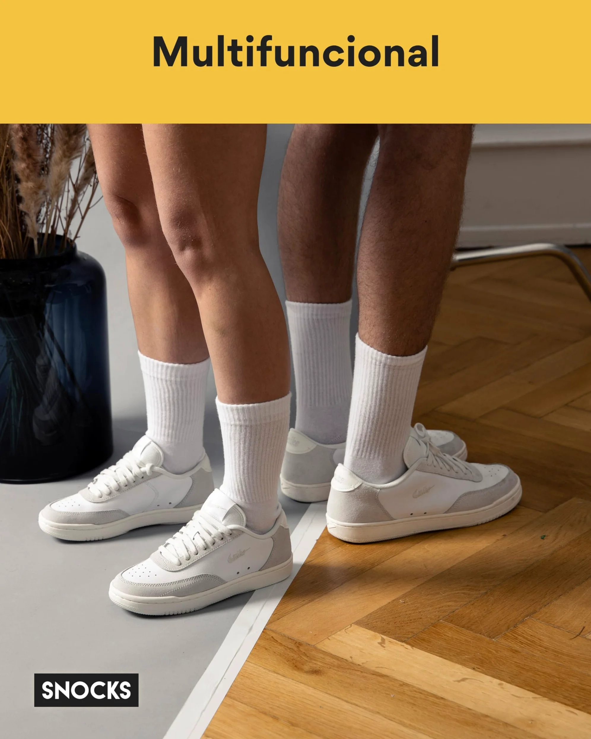 Snocks Calcetines de tenis para hombre y mujer de algodón orgánico, 4 pares, materiales de alta calidad y calcetines largos multifuncionales, ideales para deporte y ocio, talla 35-50