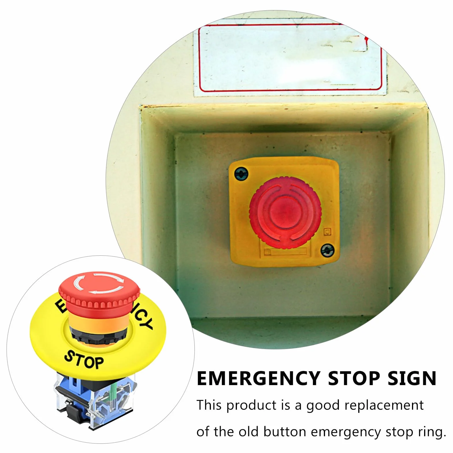 Operitacx Anillo Color Llamativo Redondo Amarillo de Empuje de Emergencia 10 Piezas PVC