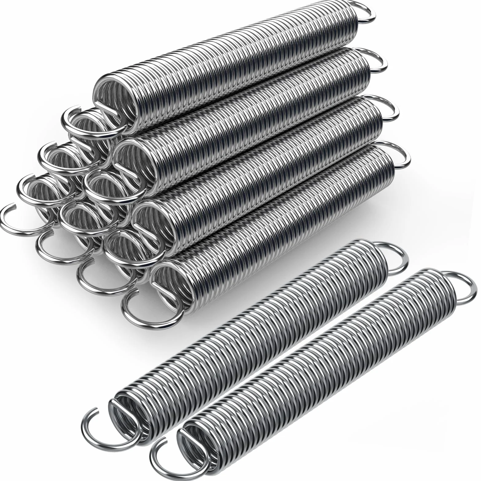 Muelles de Compresion 70x10x1.2mm Acero Inoxidable Doble Gancho 12 Piezas