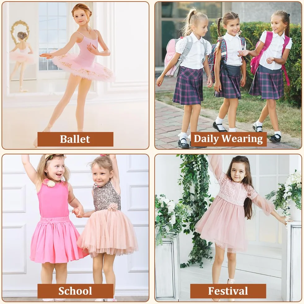 Aomig Medias de Balle 20 DEN Mallas de Danza para Niña Pantys Patinaje Artístico