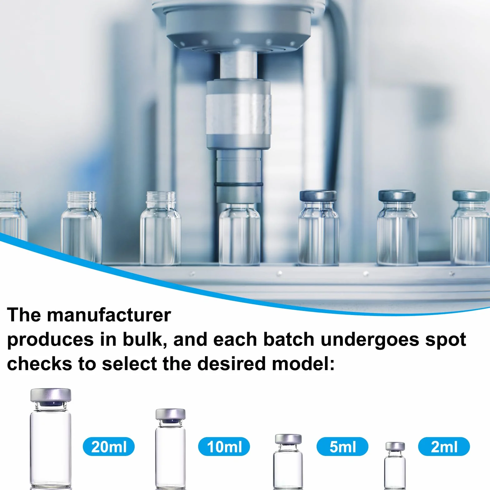 Viales de muestra sellados de vidrio transparente 10 ml 50 unidades