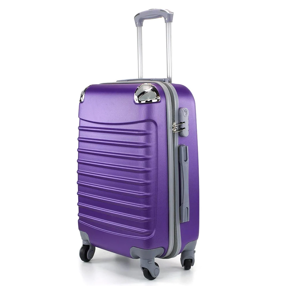 Desconocido Maleta de Cabina 20x35x55cm con Esquinas Plateadas (Morado)