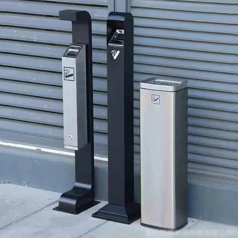 cenicero al Aire Libre Ceniza de Acero Inoxidable Negro for Hotel, for Recoger Colillas de Cigarrillos, extintor Vertical, for Exteriores cenicero