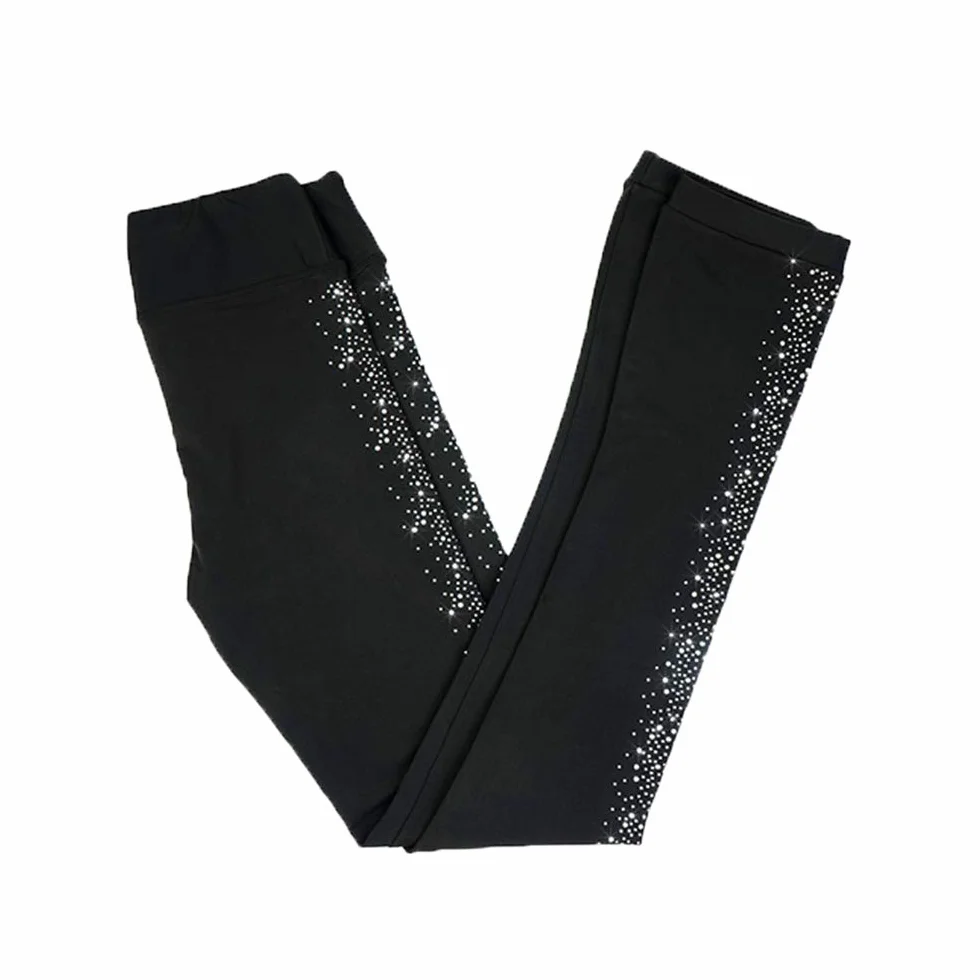 LIUHUO Leggings Negros Patinaje Artístico Niñas Ropa Entrenamiento Cristales Calidad