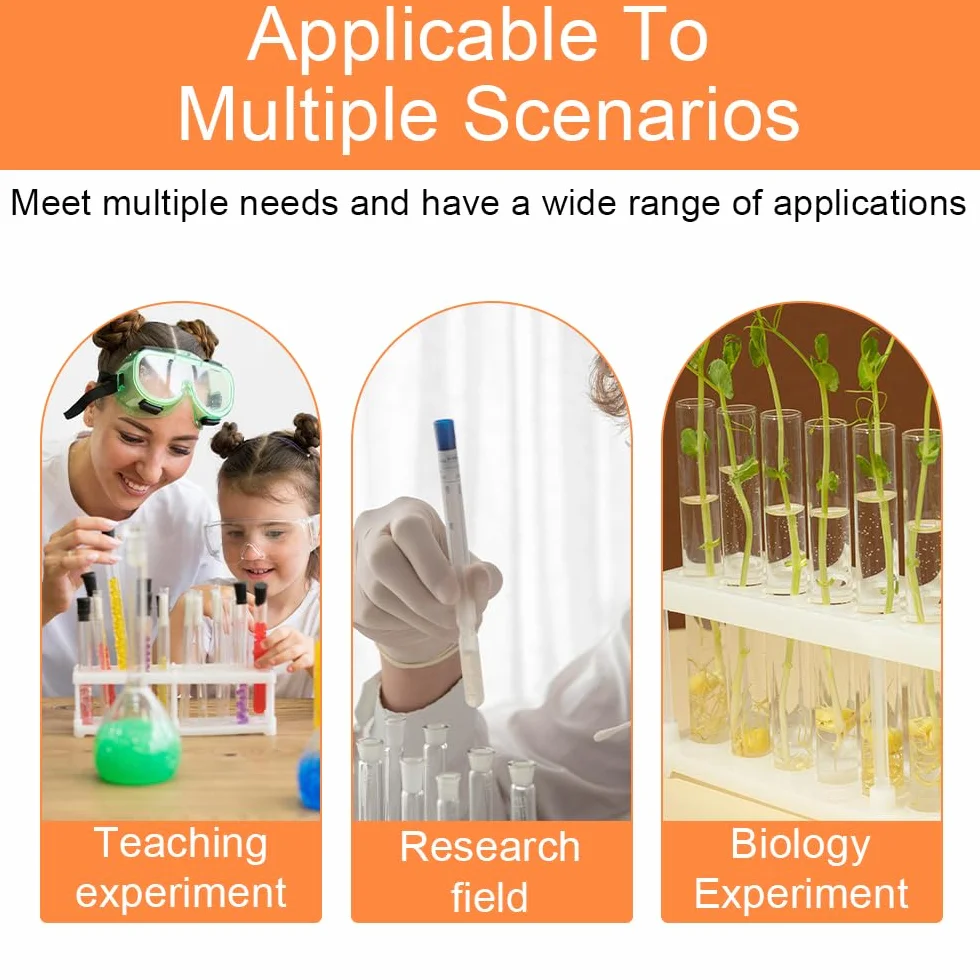 Soporte de Tubos de Ensayo Plastico 40 Agujeros 20 mm Desmontable para Laboratorio Ciencia