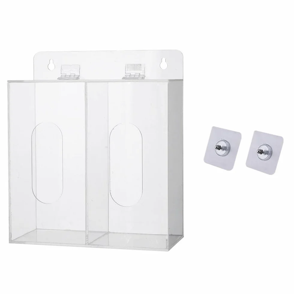 Supertool Dispensador de Máscaras Acrílico Transparente con Tapa para Laboratorio, Cocina y Restaurante, Tamaño M