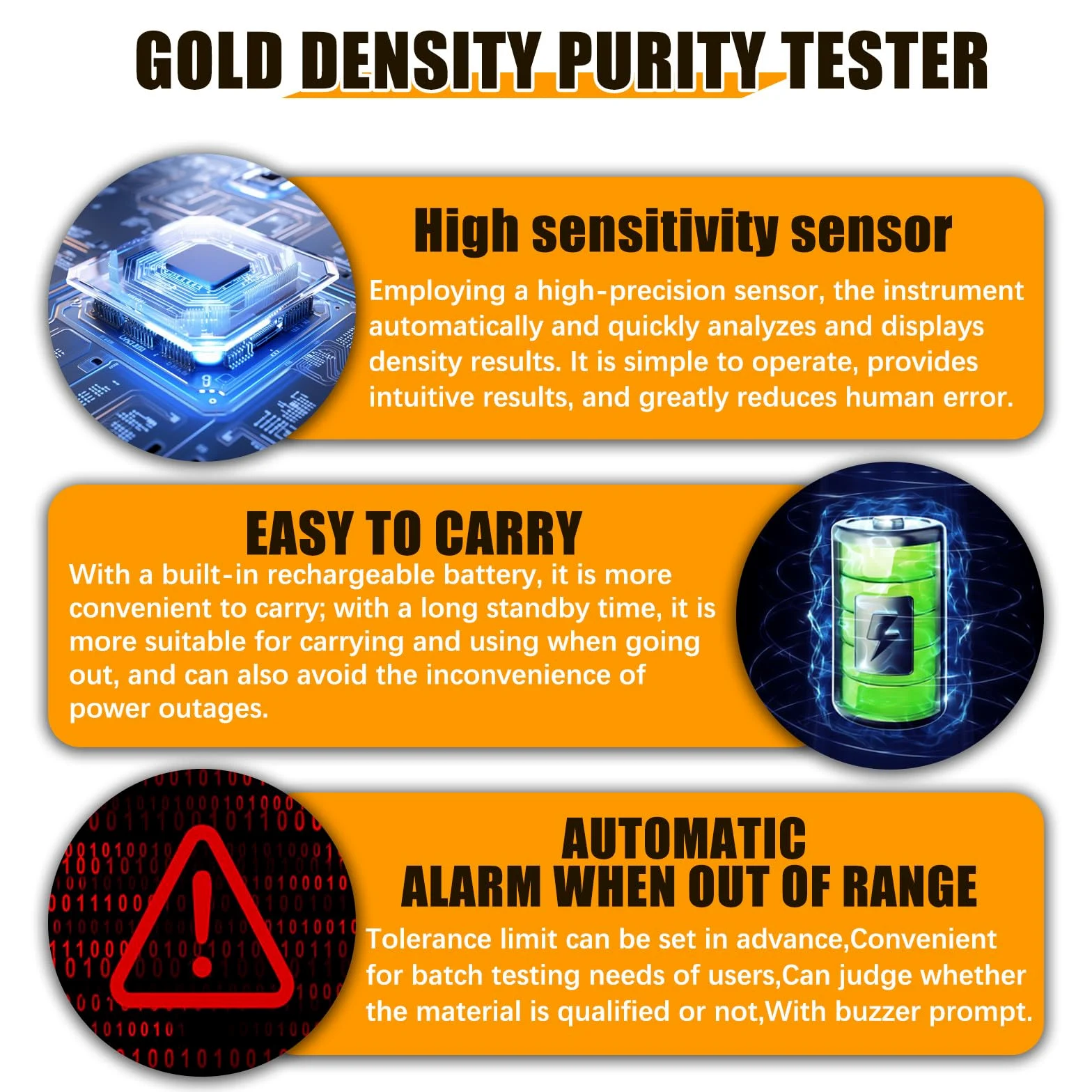 Probador electrónico de pureza de Oro, comprobador Digital de autenticidad de Metales Preciosos, medidor de pureza de Oro, densímetro para Laboratorios, joyerías y Bancos 300K