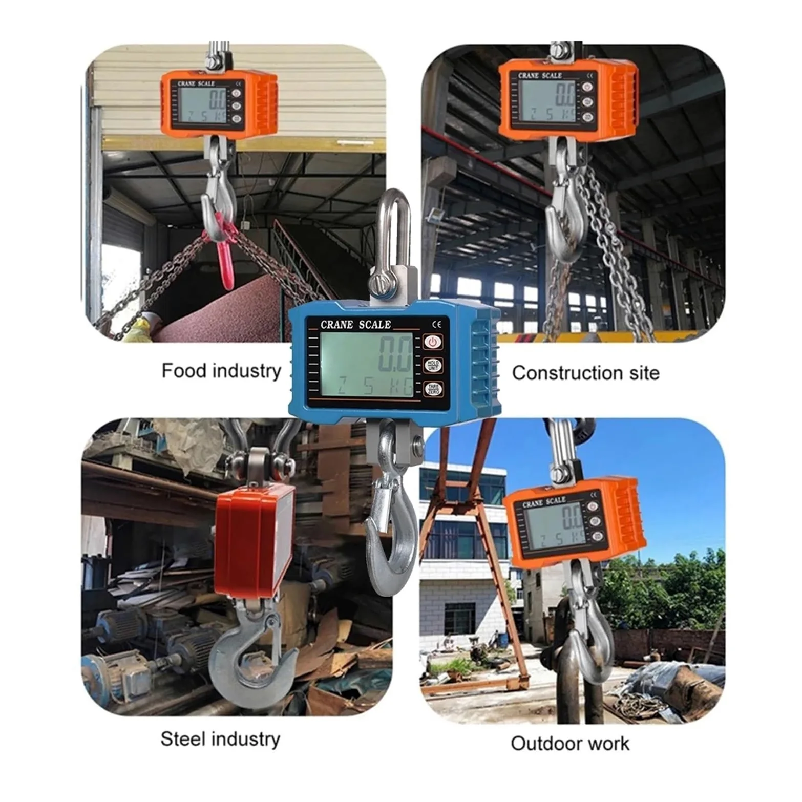 Escala colgante, 1000kg/2204lb Báscula digital colgante para grúa | Incluye cambio de unidades, retención de datos y pantalla digital legible para almacenes, talleres y pesaje industrial.