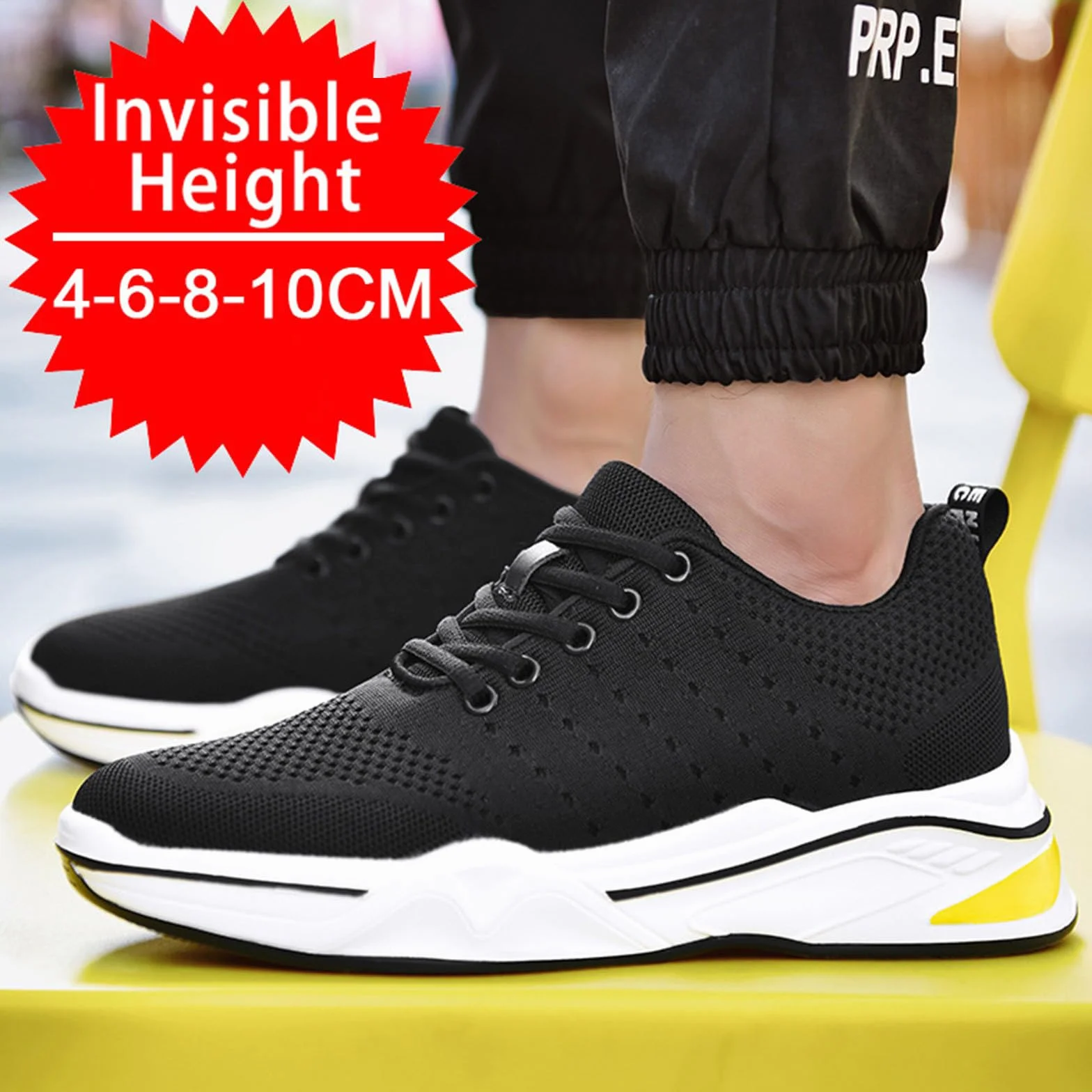 Zapatillas elevadoras para hombre, tacón de 4 cm, 6 cm, 8 cm, 10 cm, zapatos de elevación de altura invisible para caminar, tenis deportivo, golf, antiestático, ligero, transpirable
